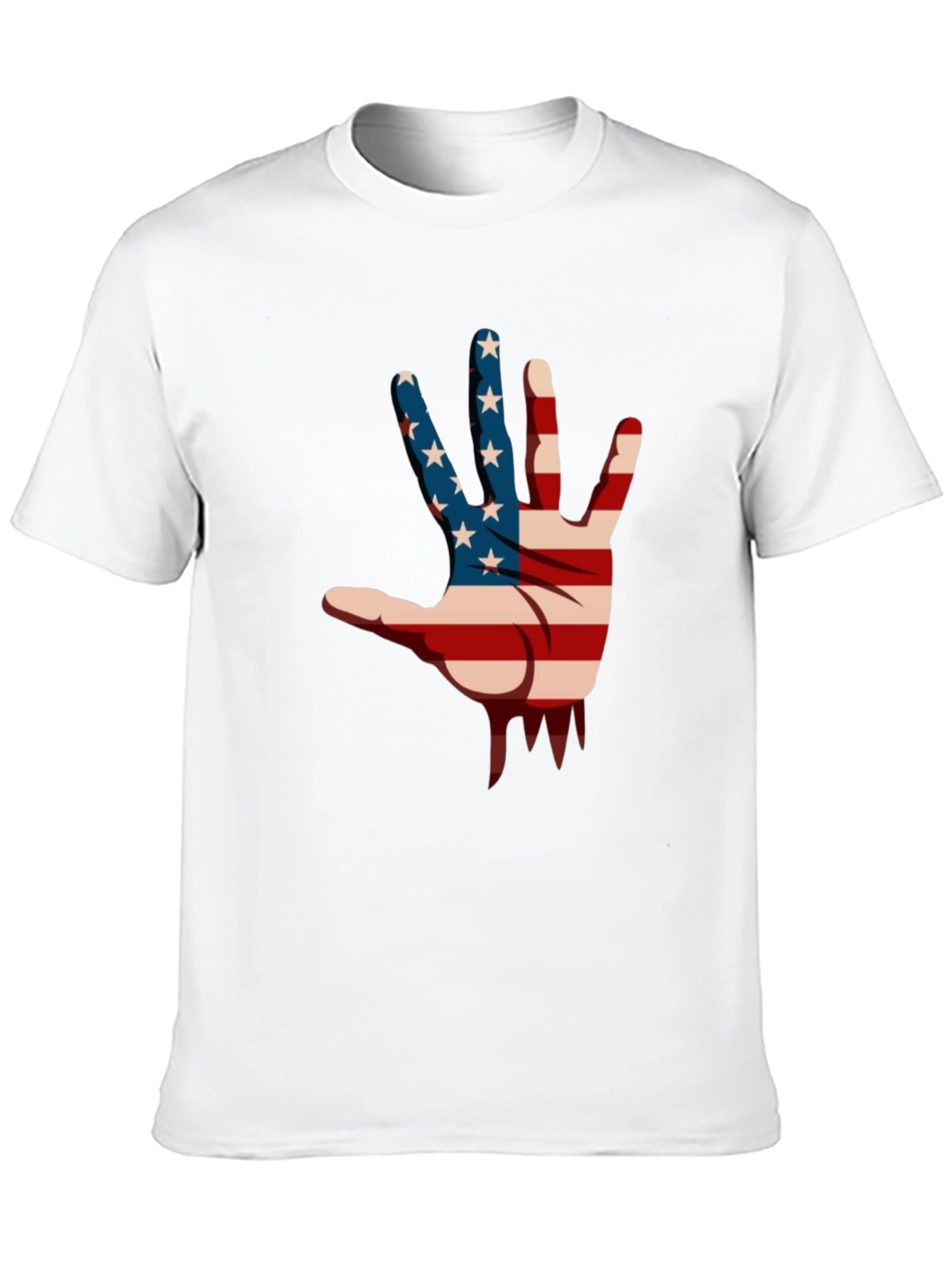 American Flag Hand Graphic Black T-Shirt