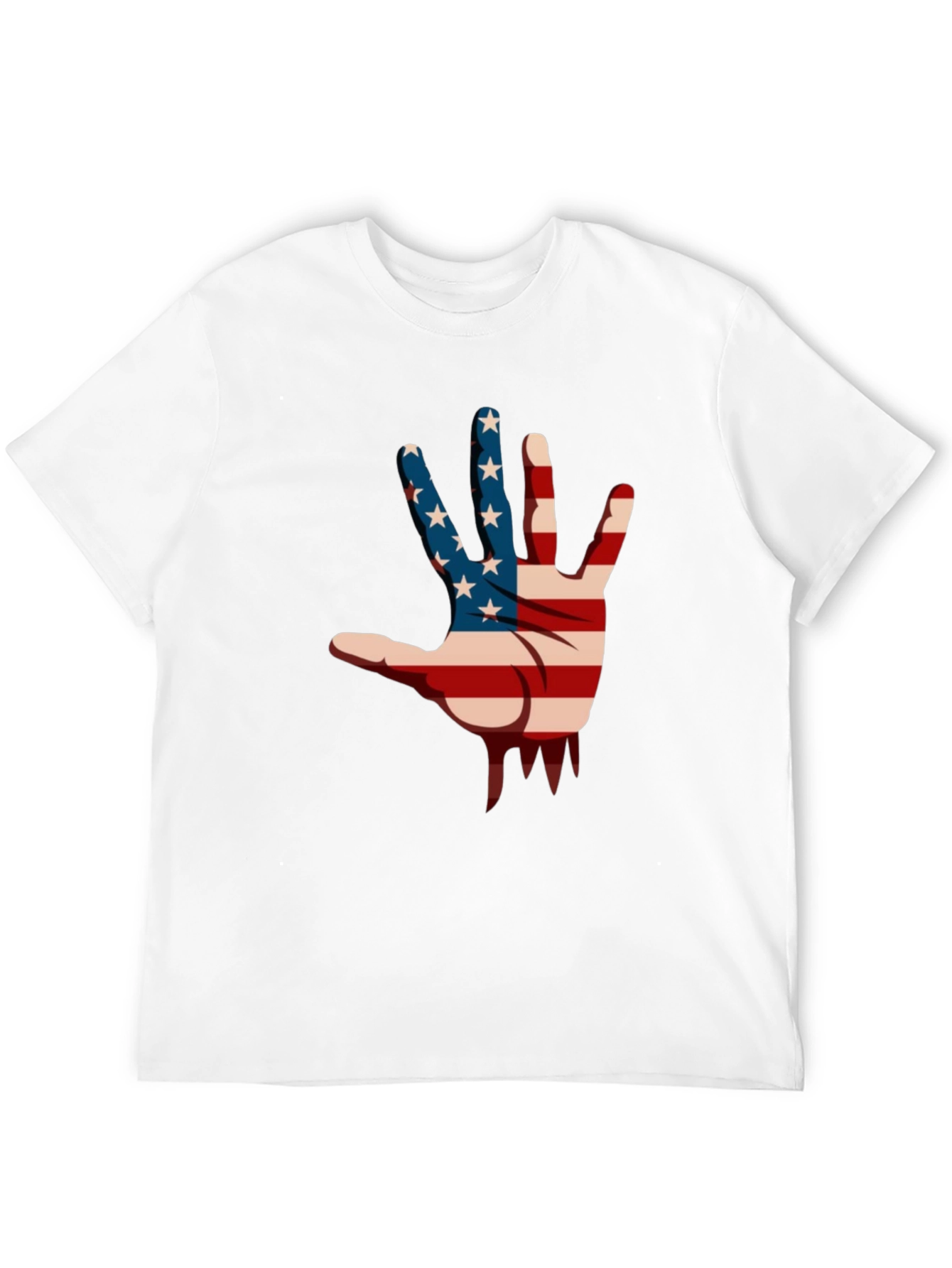 American Flag Hand Graphic Black T-Shirt