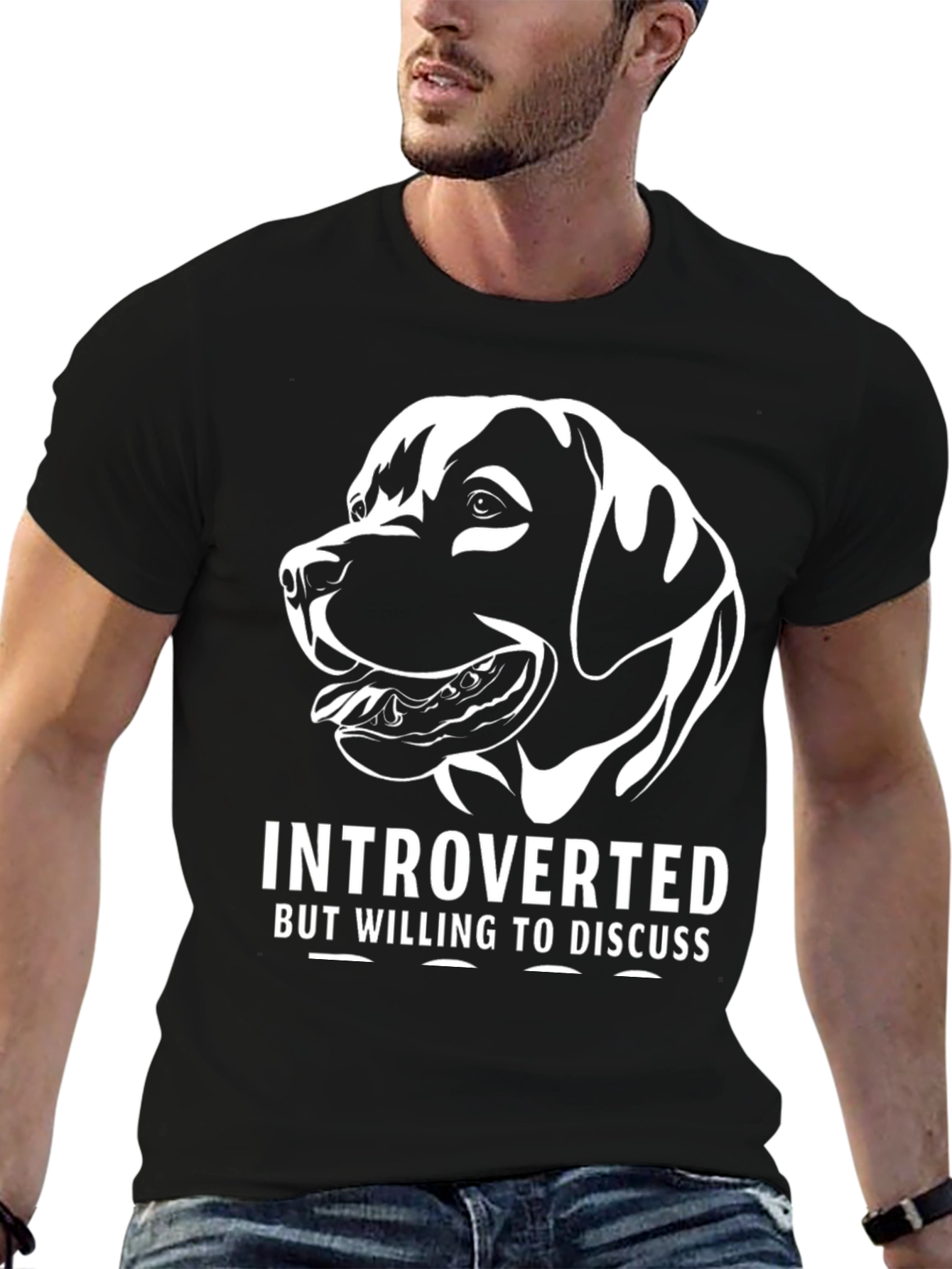 Introverted Dog T-Shirt - Black