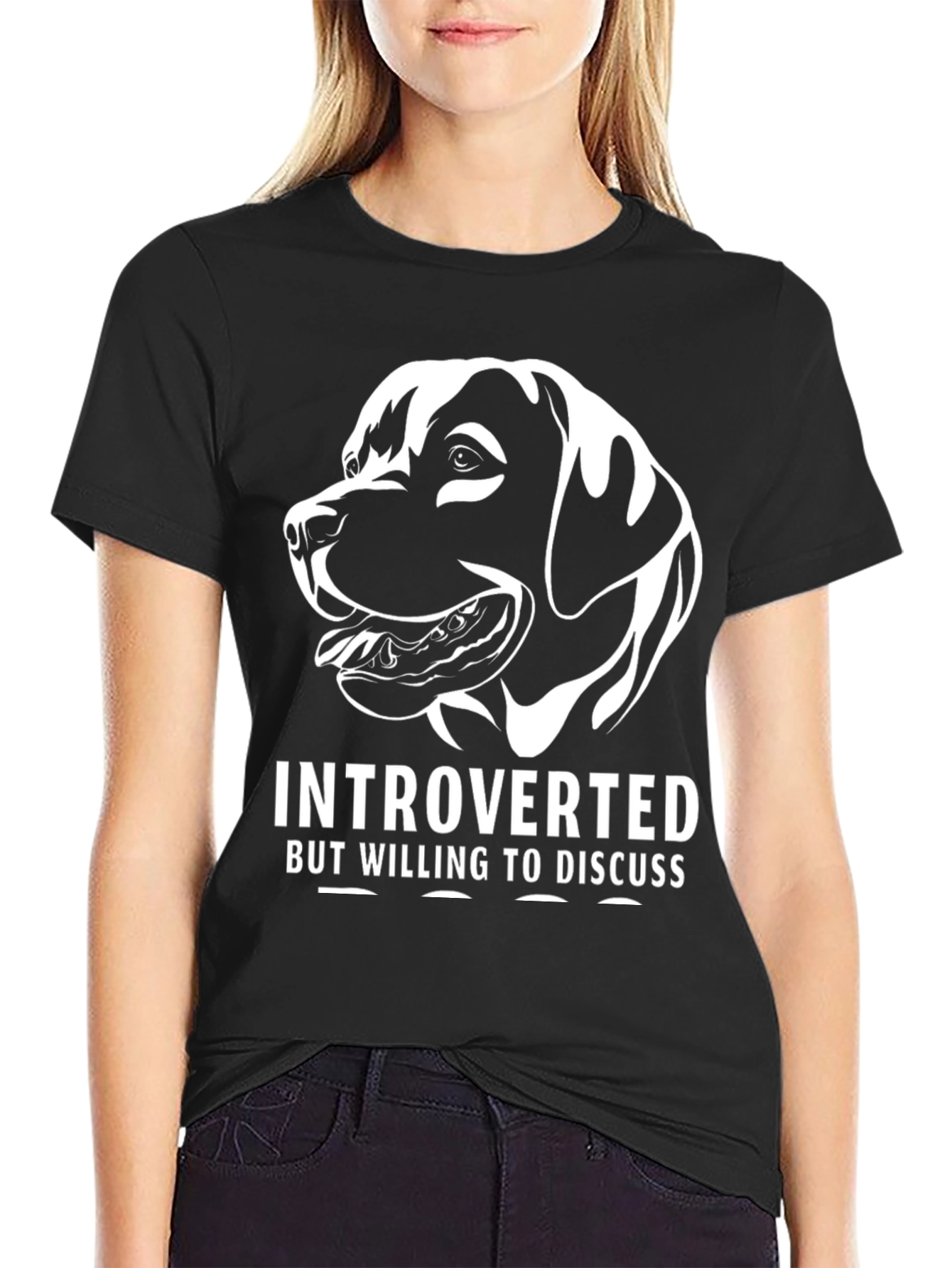 Introverted Dog T-Shirt - Black