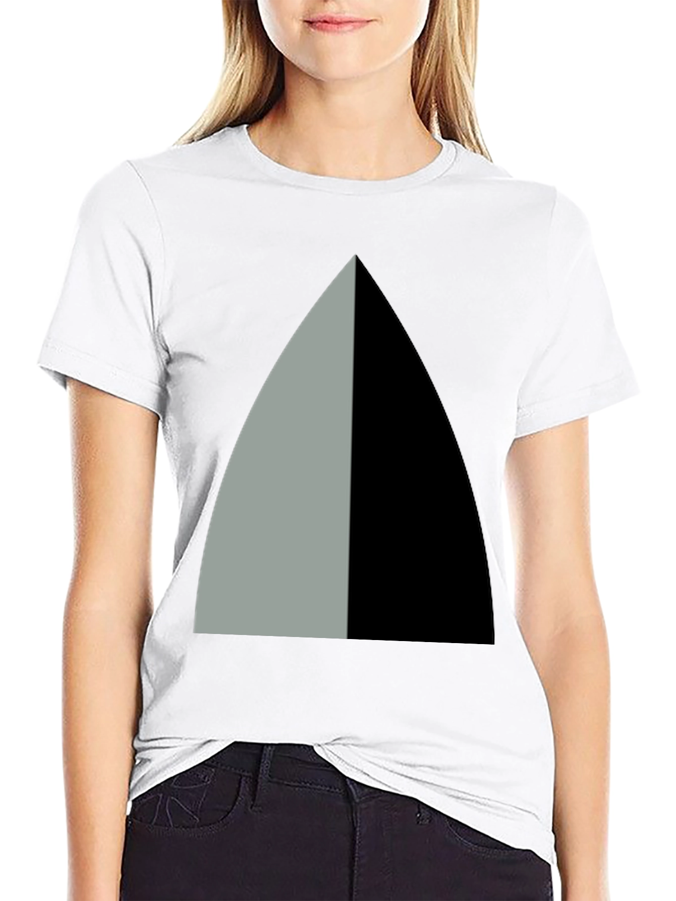 Abstract Geometric Tee - Black and Gray Graphic Design