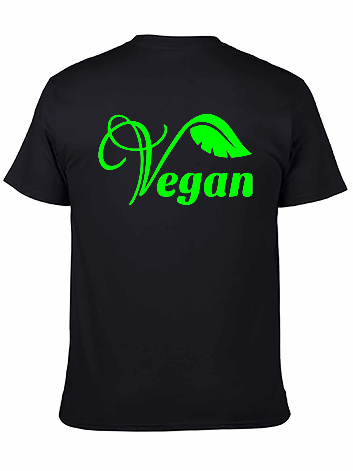 Vegan Graphic Tee - Green Leaf Design