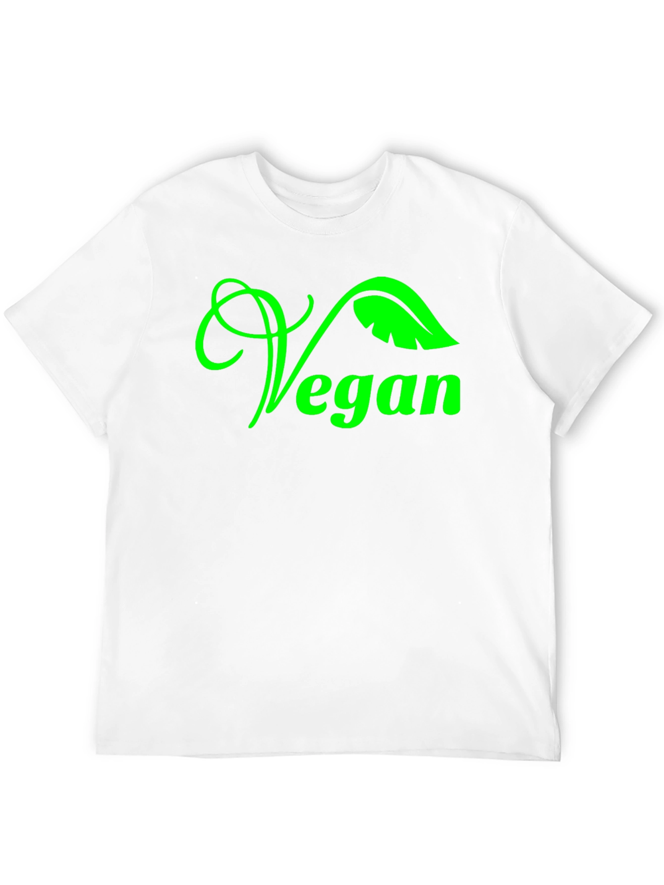 Vegan Graphic Tee - Green Leaf Design