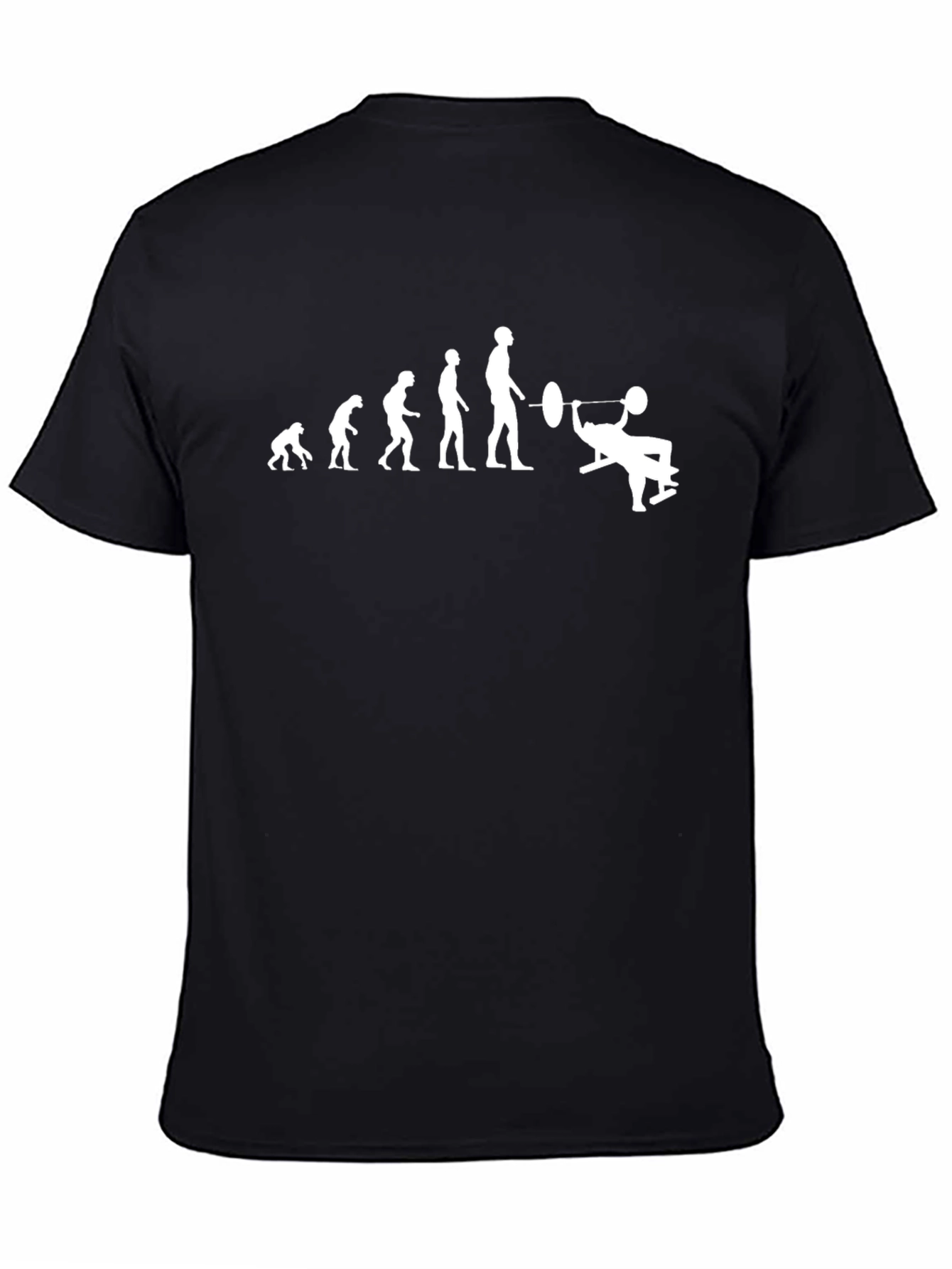 Evolution of Gym T-Shirt - Black Cotton