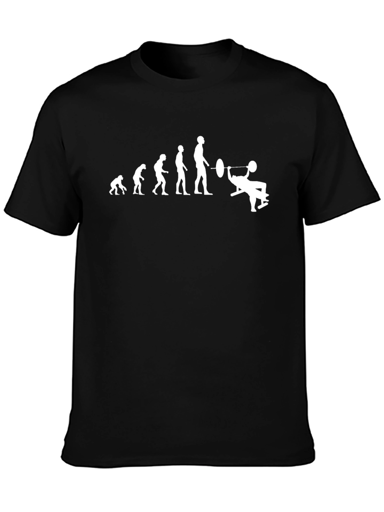 Evolution of Gym T-Shirt - Black Cotton