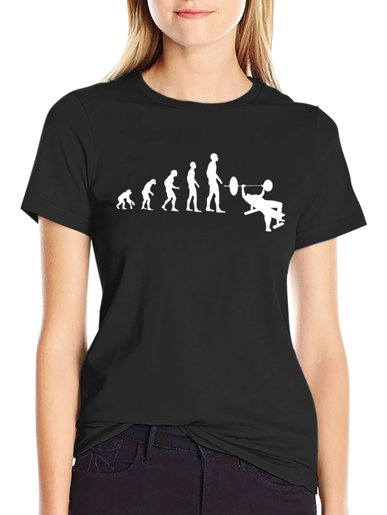 Evolution of Gym T-Shirt - Black Cotton