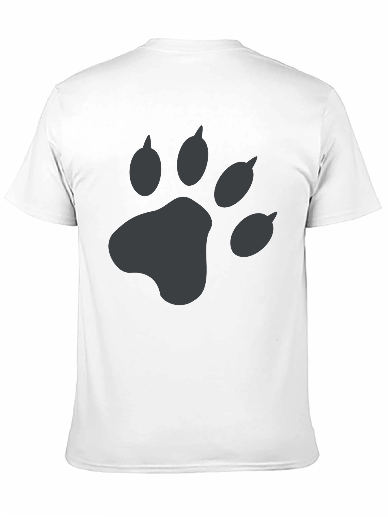 Mens Black T-Shirt with Grey Paw Print