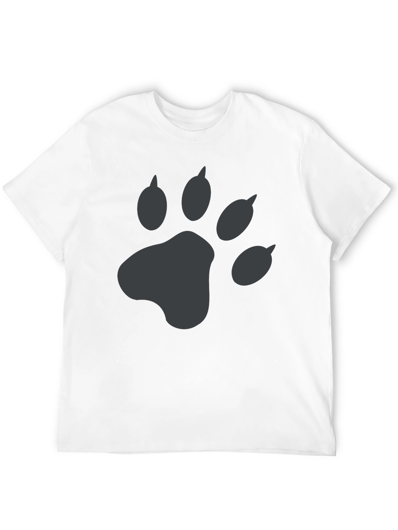 Mens Black T-Shirt with Grey Paw Print