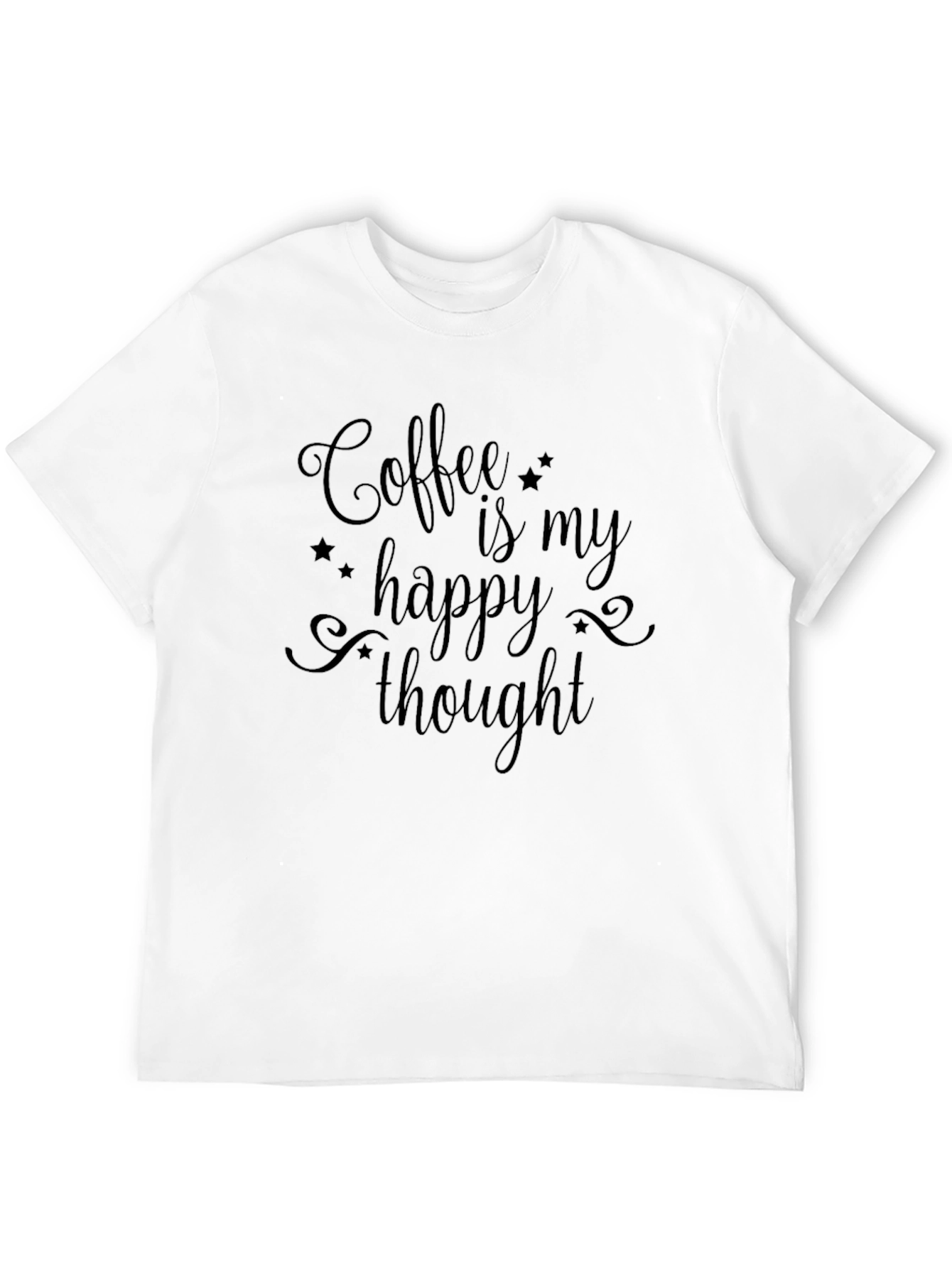 Coffee is My Happy Thought Black T-Shirt