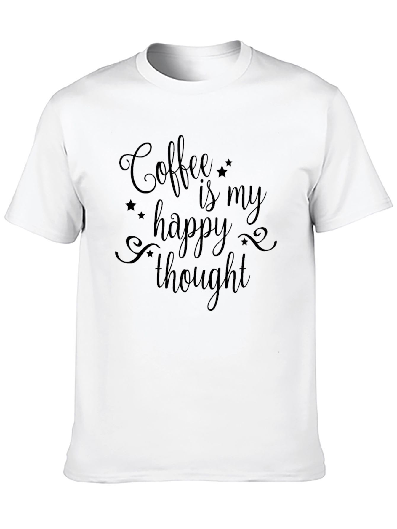 Coffee is My Happy Thought Black T-Shirt
