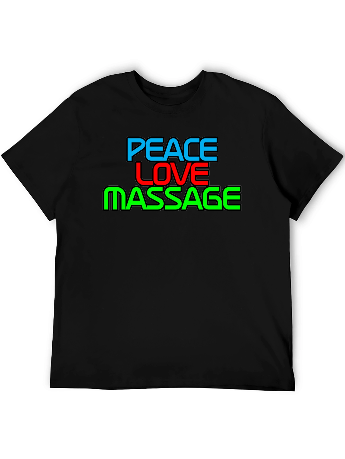 Peace Love Massage Black T-Shirt