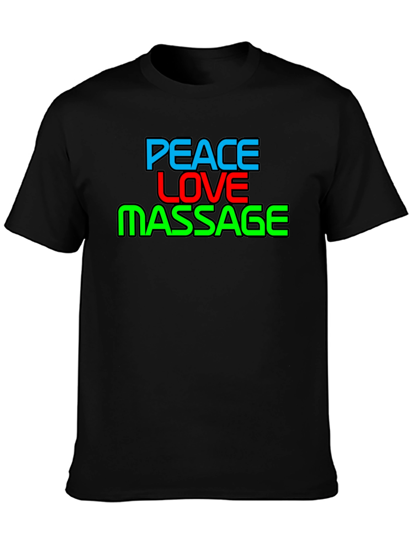Peace Love Massage Black T-Shirt