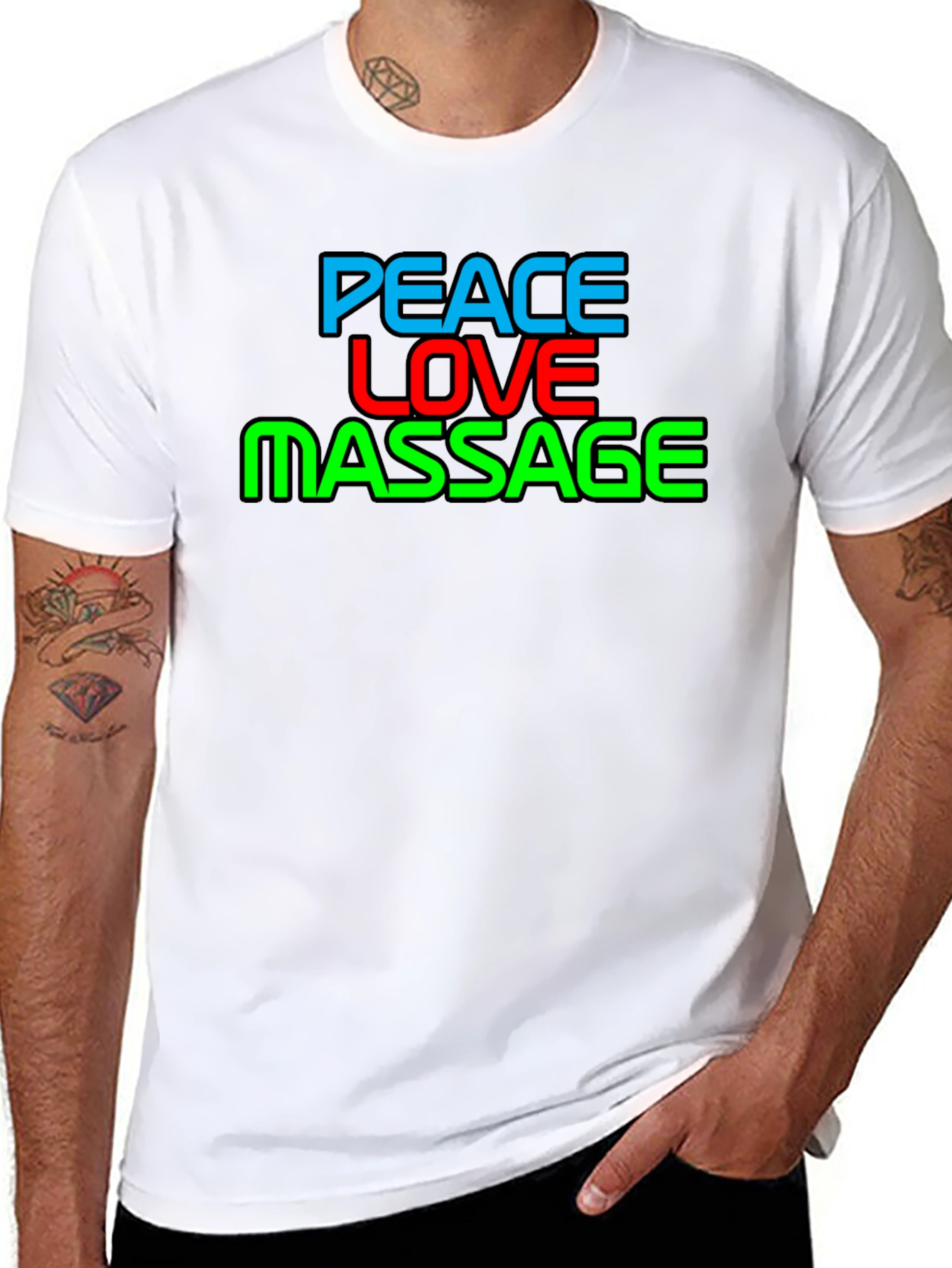 Peace Love Massage Black T-Shirt