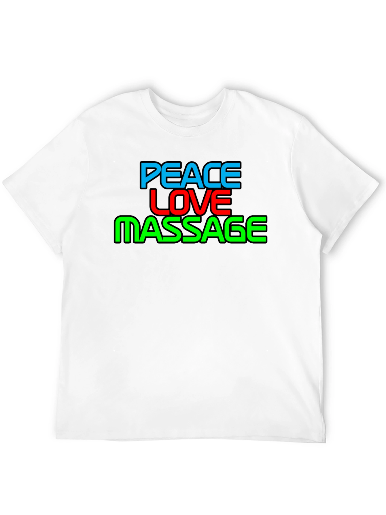Peace Love Massage Black T-Shirt