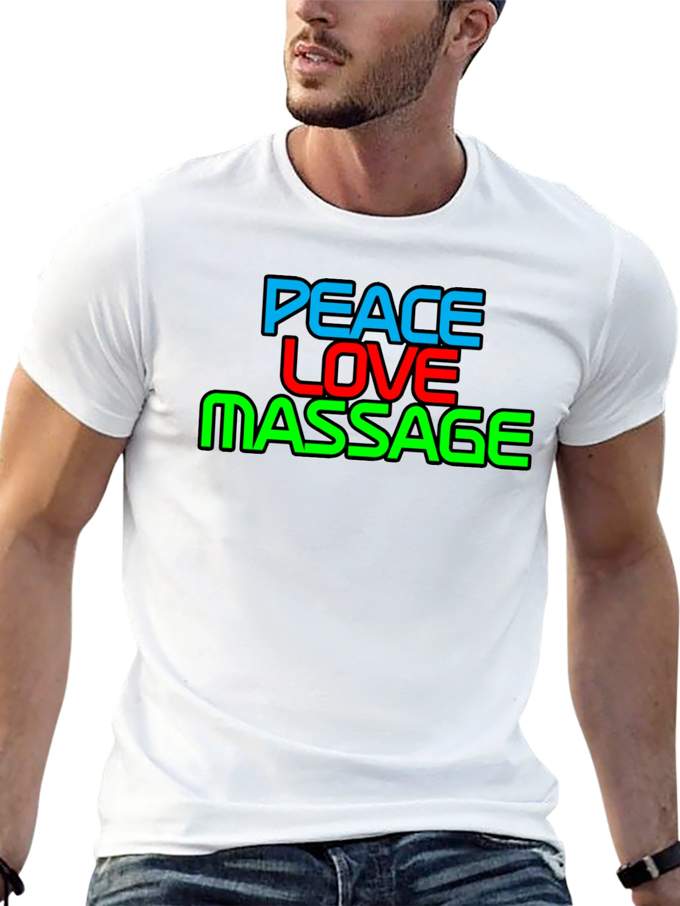 Peace Love Massage Black T-Shirt