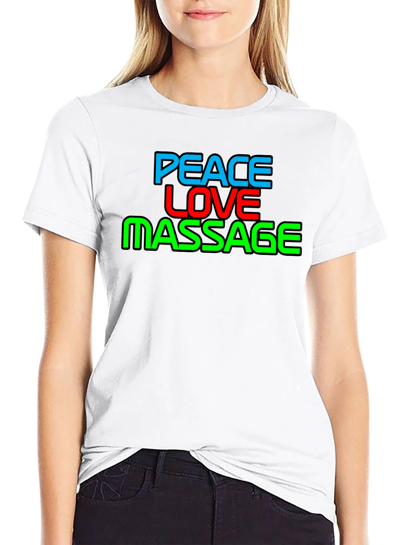 Peace Love Massage Black T-Shirt