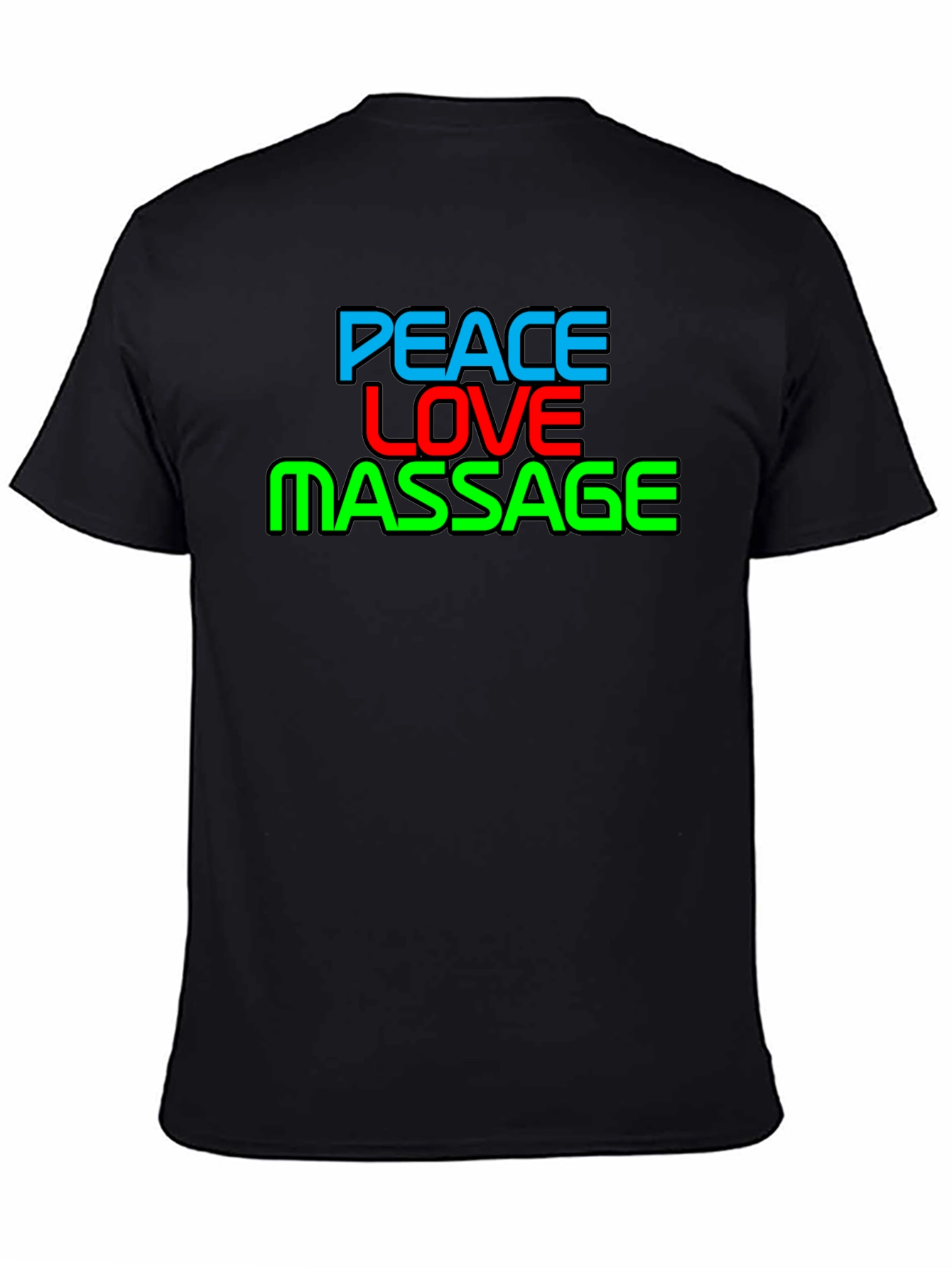 Peace Love Massage Black T-Shirt
