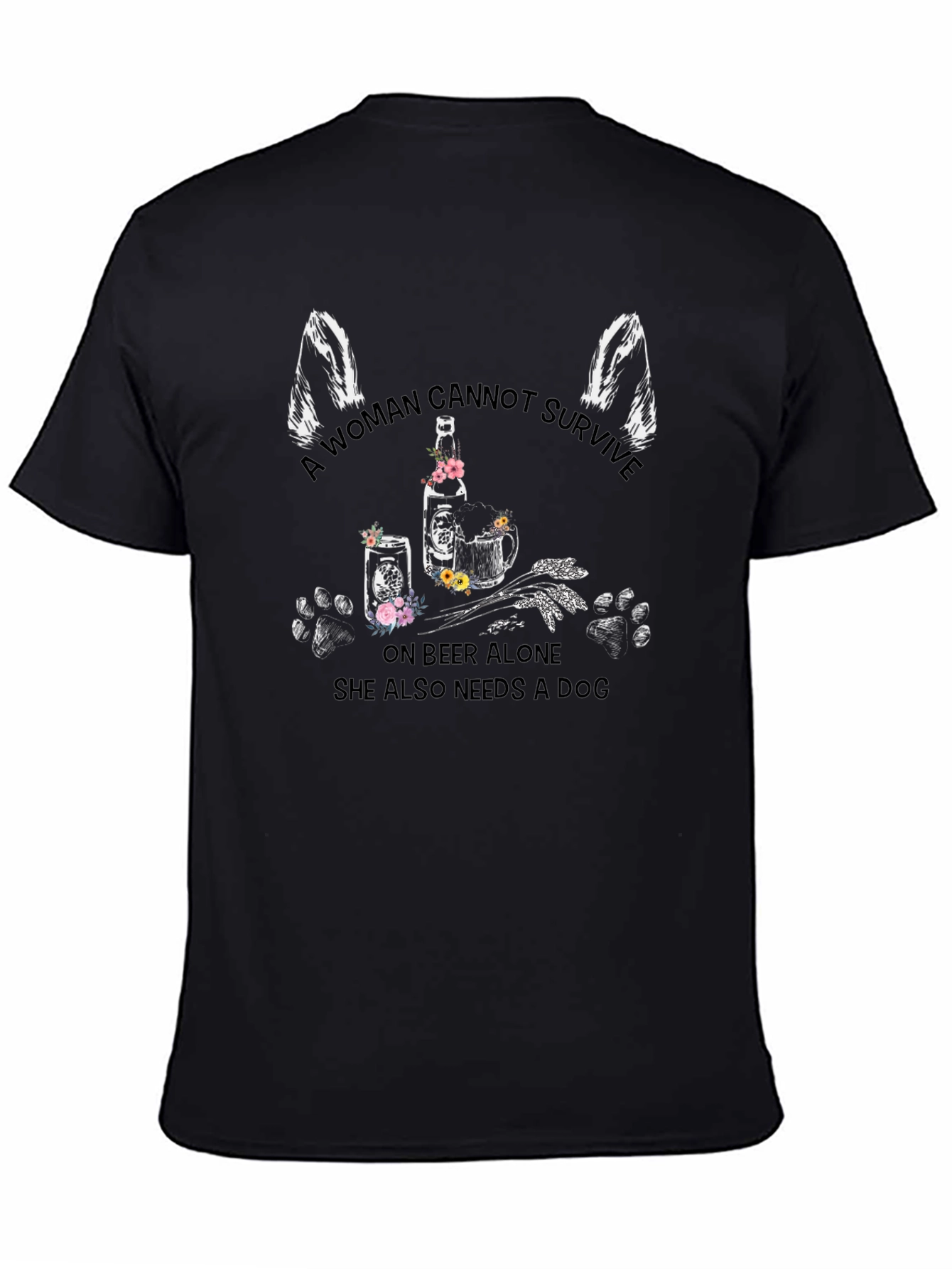 Woman Beer and Dog Graphic Tee