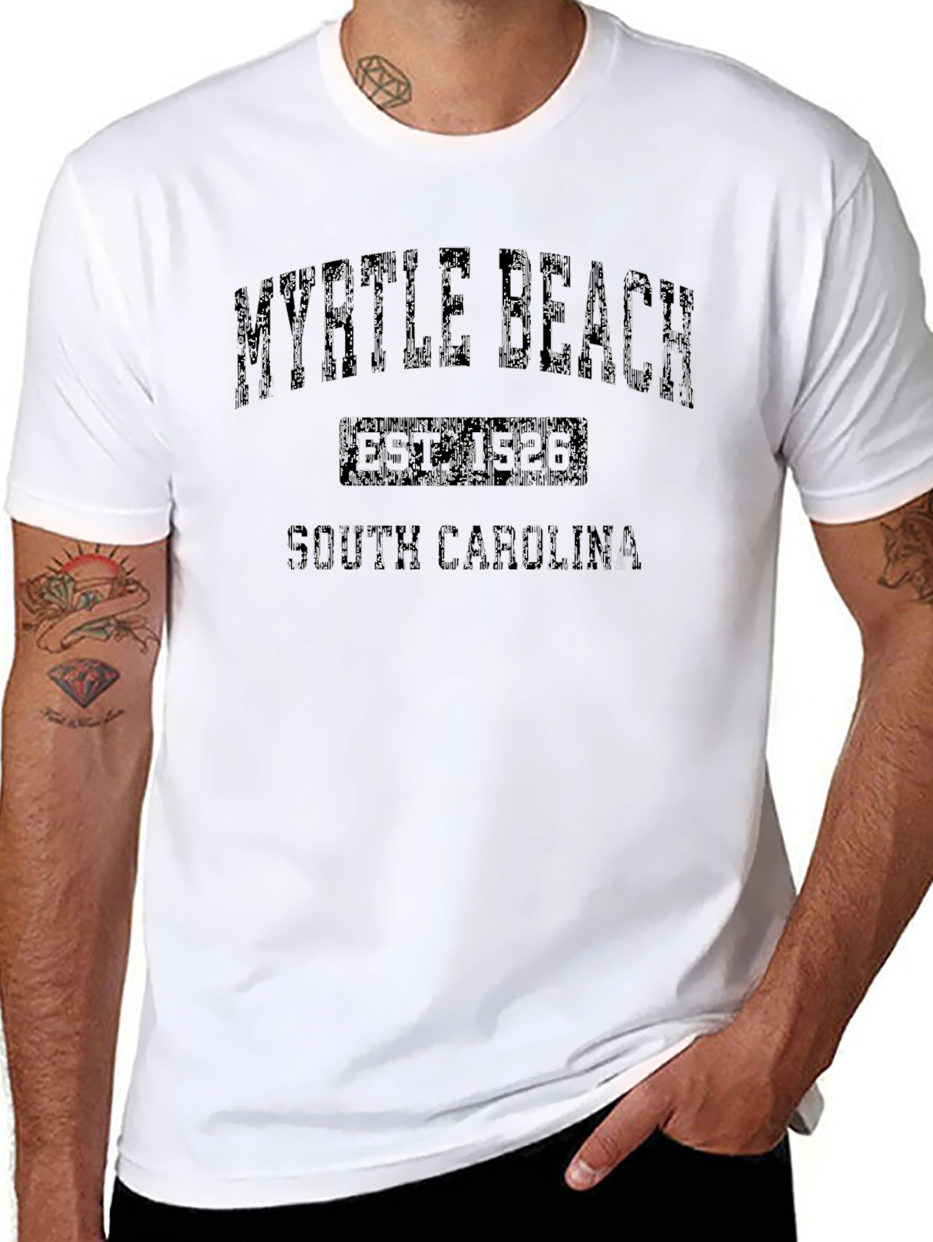 Myrtle Beach Black Graphic T-Shirt
