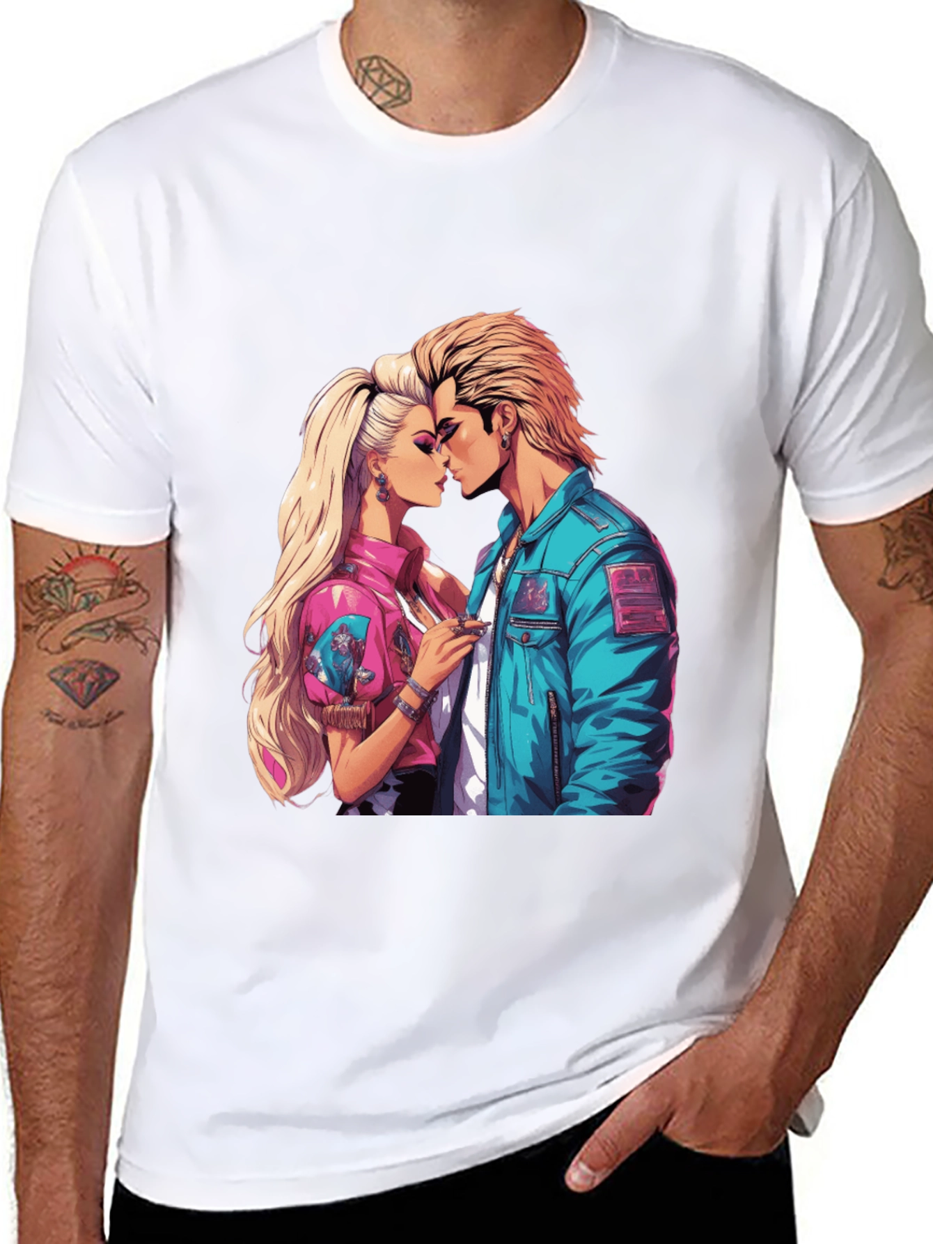 80s Romance Graphic Tee - Retro Style
