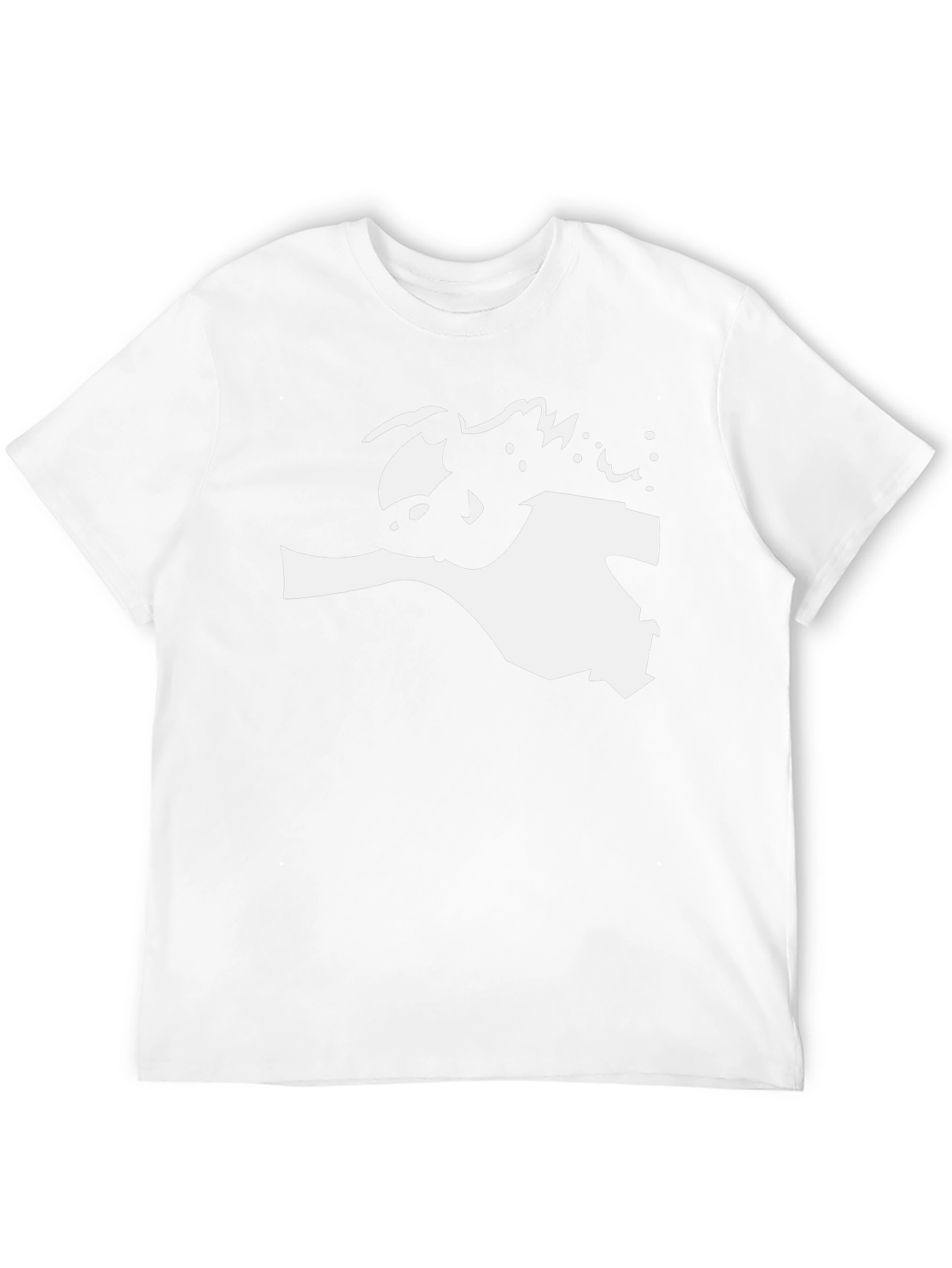 Black Graphic Tee - White Abstract Silhouette Design