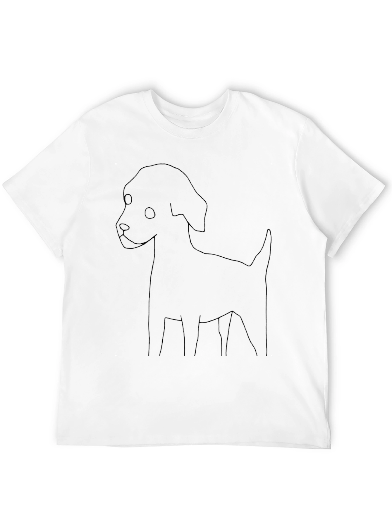 Minimalist Dog Outline Black T-Shirt