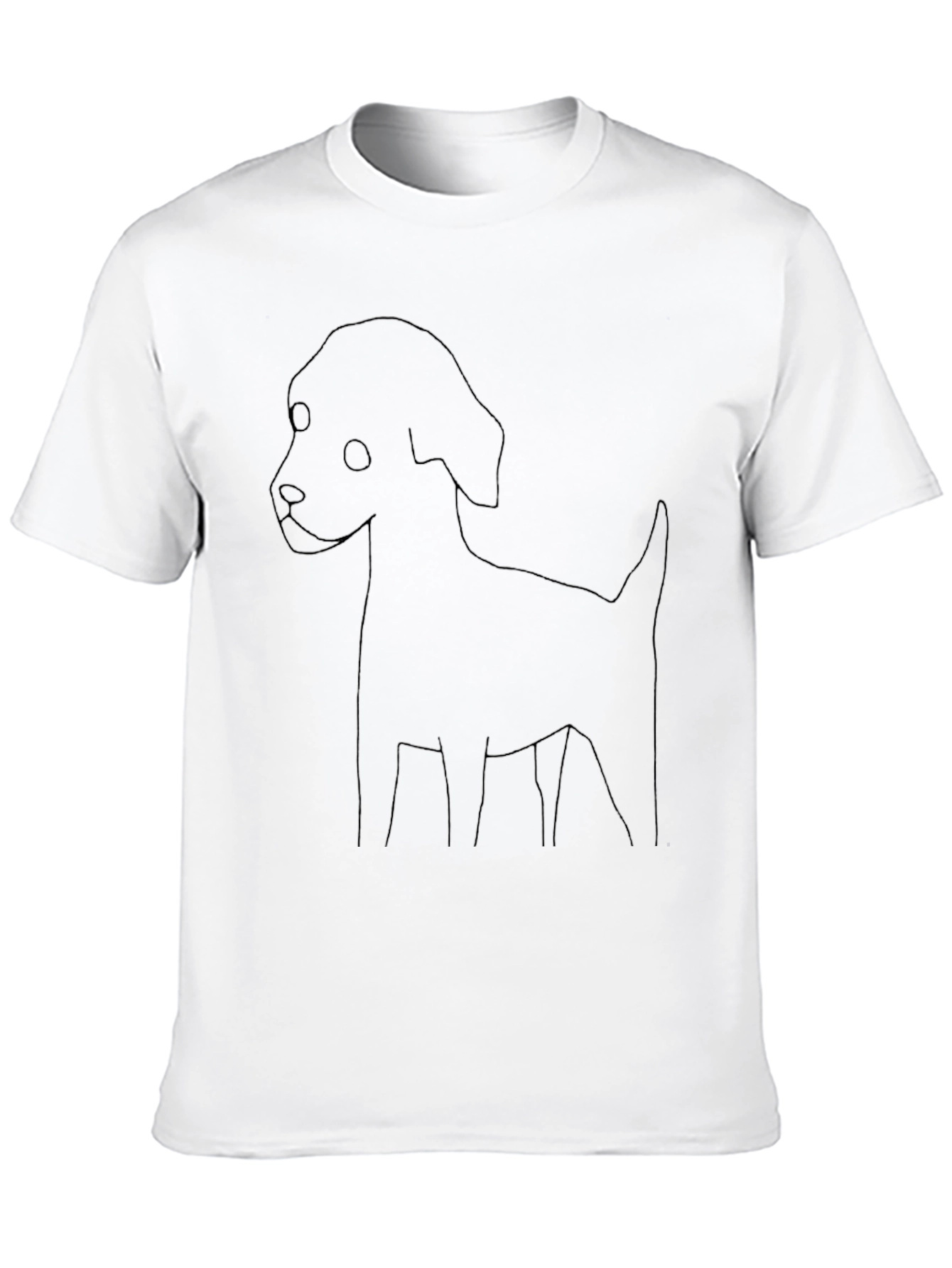 Minimalist Dog Outline Black T-Shirt