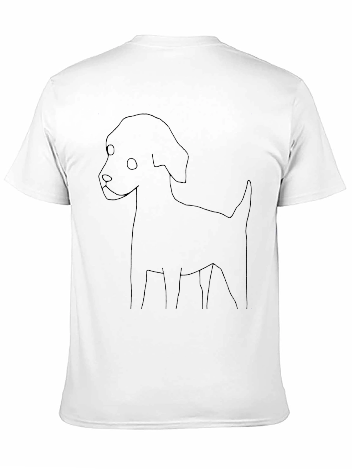 Minimalist Dog Outline Black T-Shirt