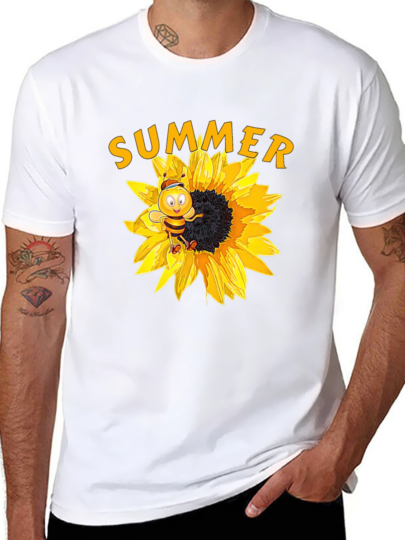 Summer Bee Sunflower Graphic Tee