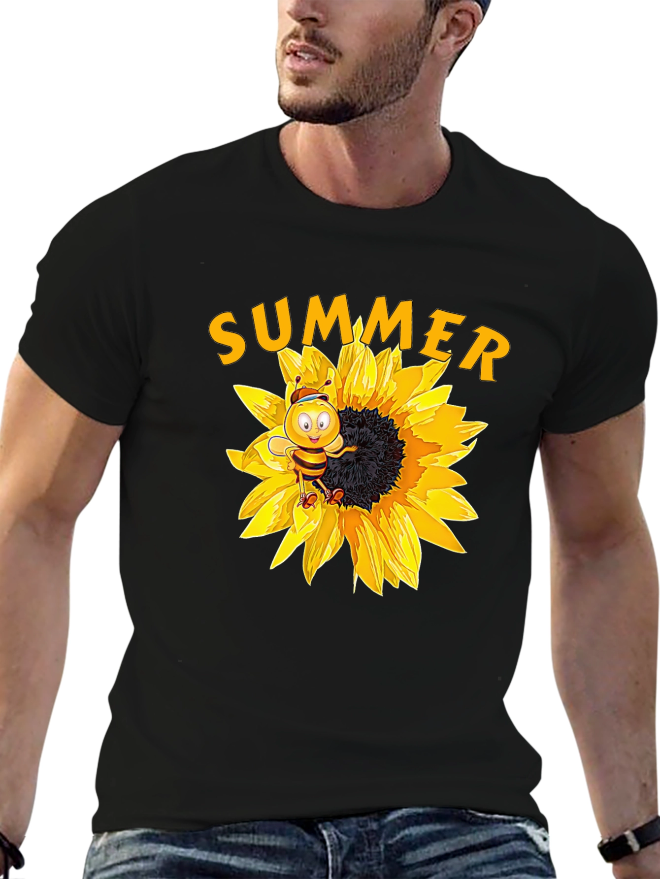 Summer Bee Sunflower Graphic Tee