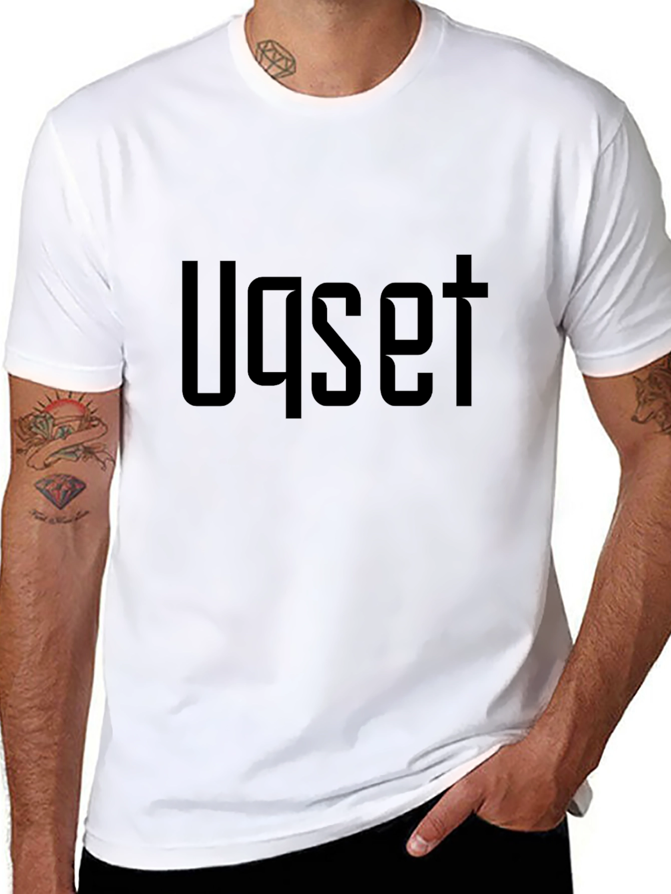 Uqset Black T-Shirt Casual Style