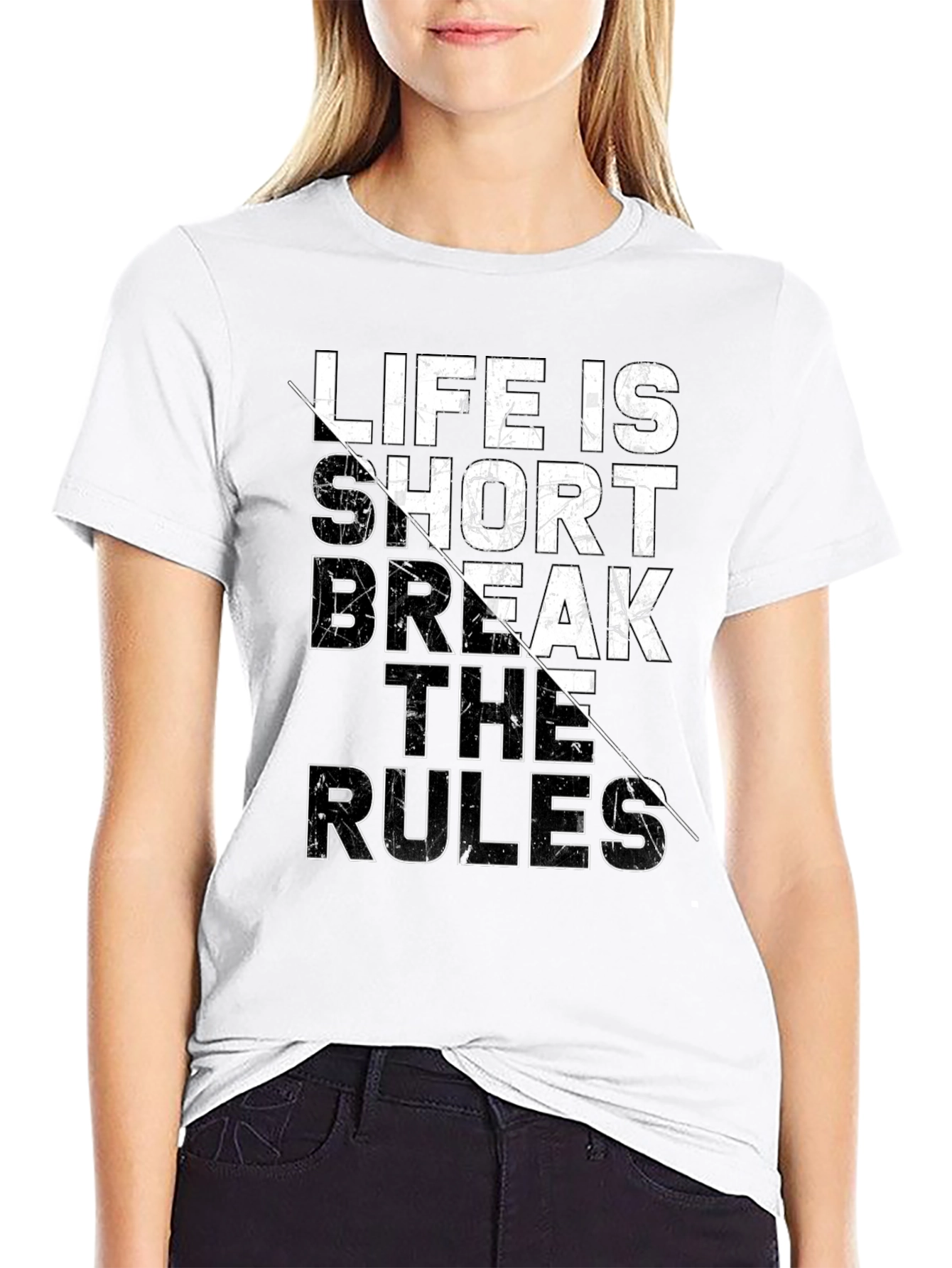 Life is Short Break the Rules Graphic Tee