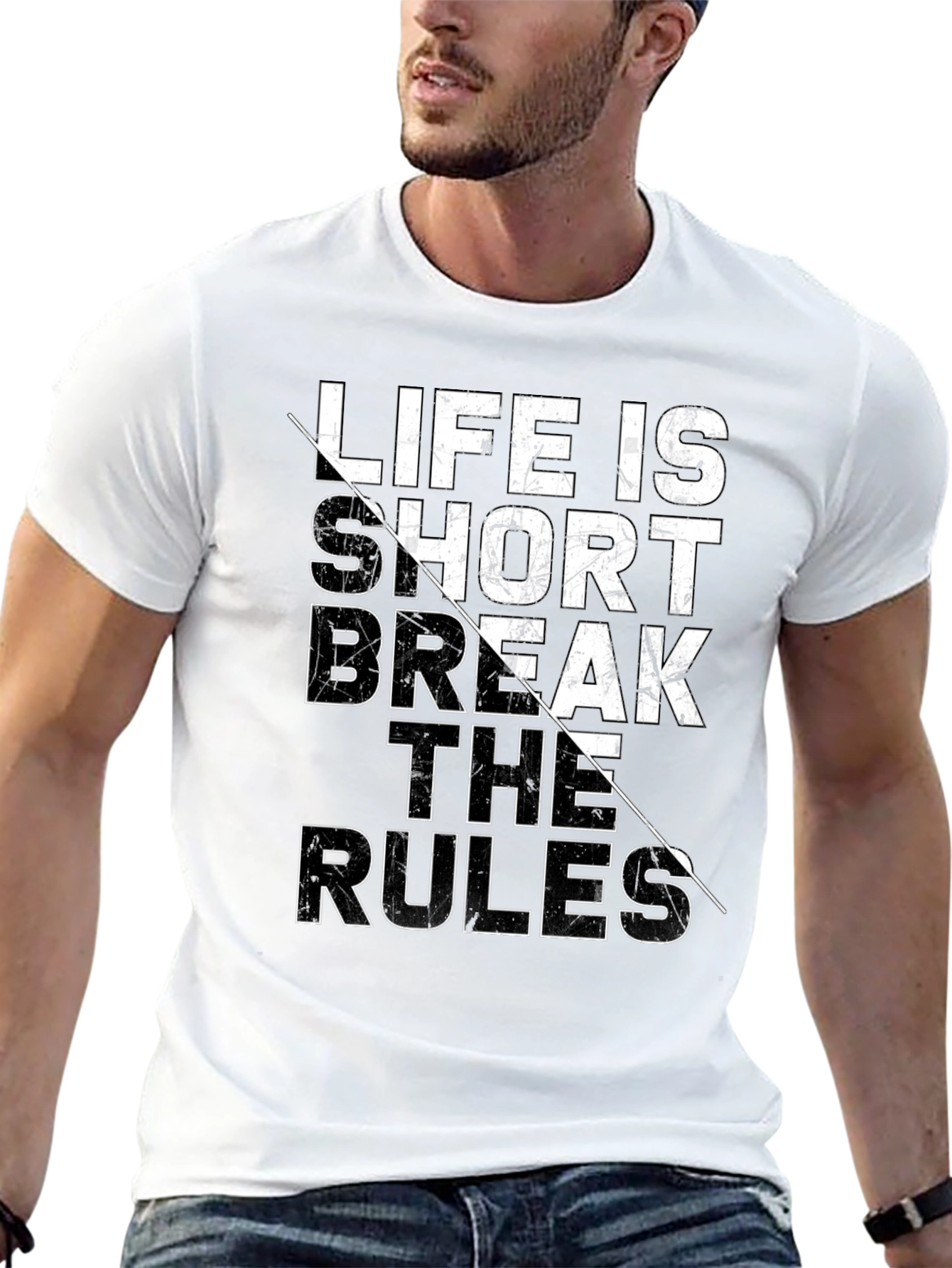 Life is Short Break the Rules Graphic Tee