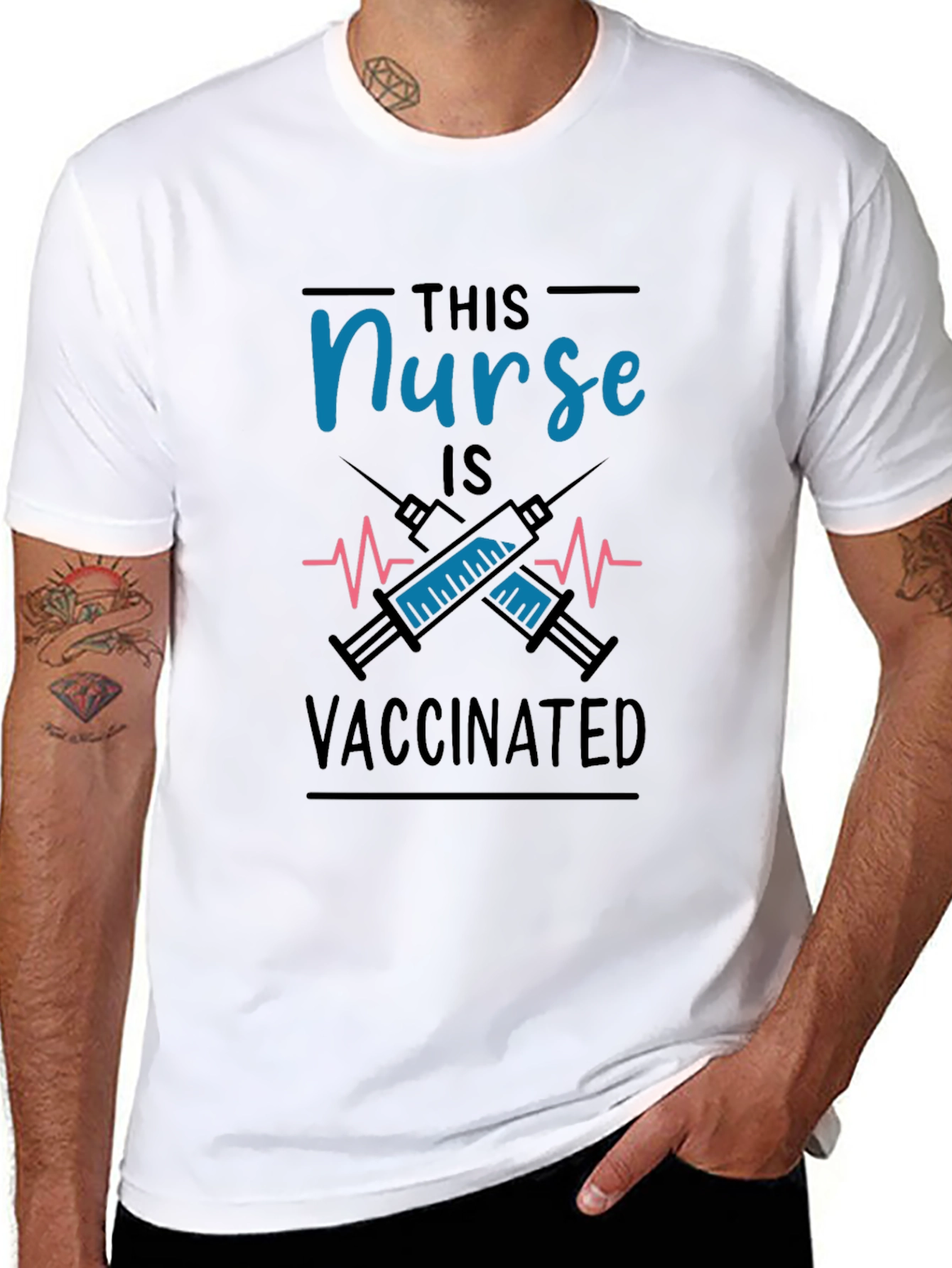 Vaccinated Nurse T-Shirt - Black