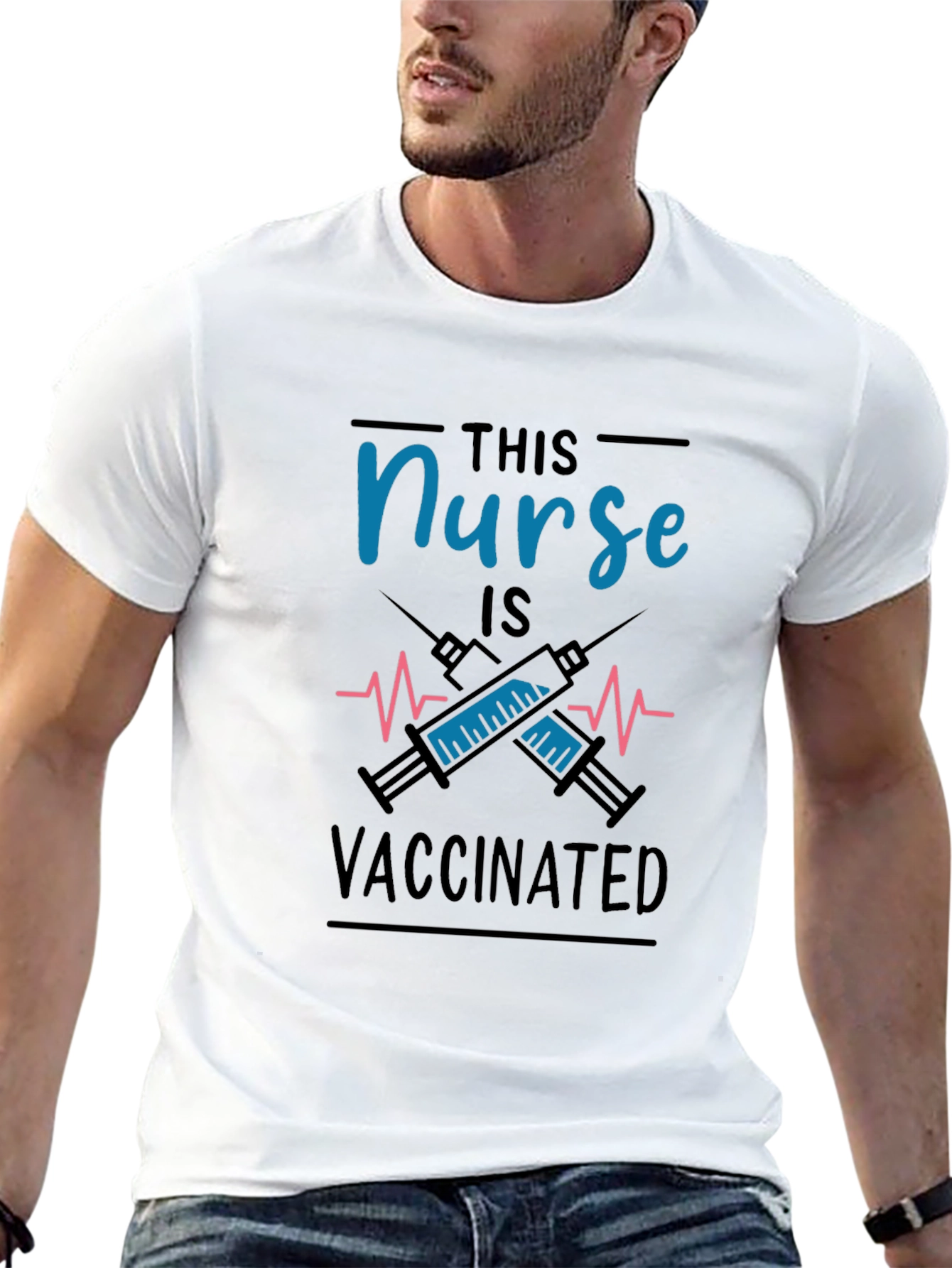 Vaccinated Nurse T-Shirt - Black