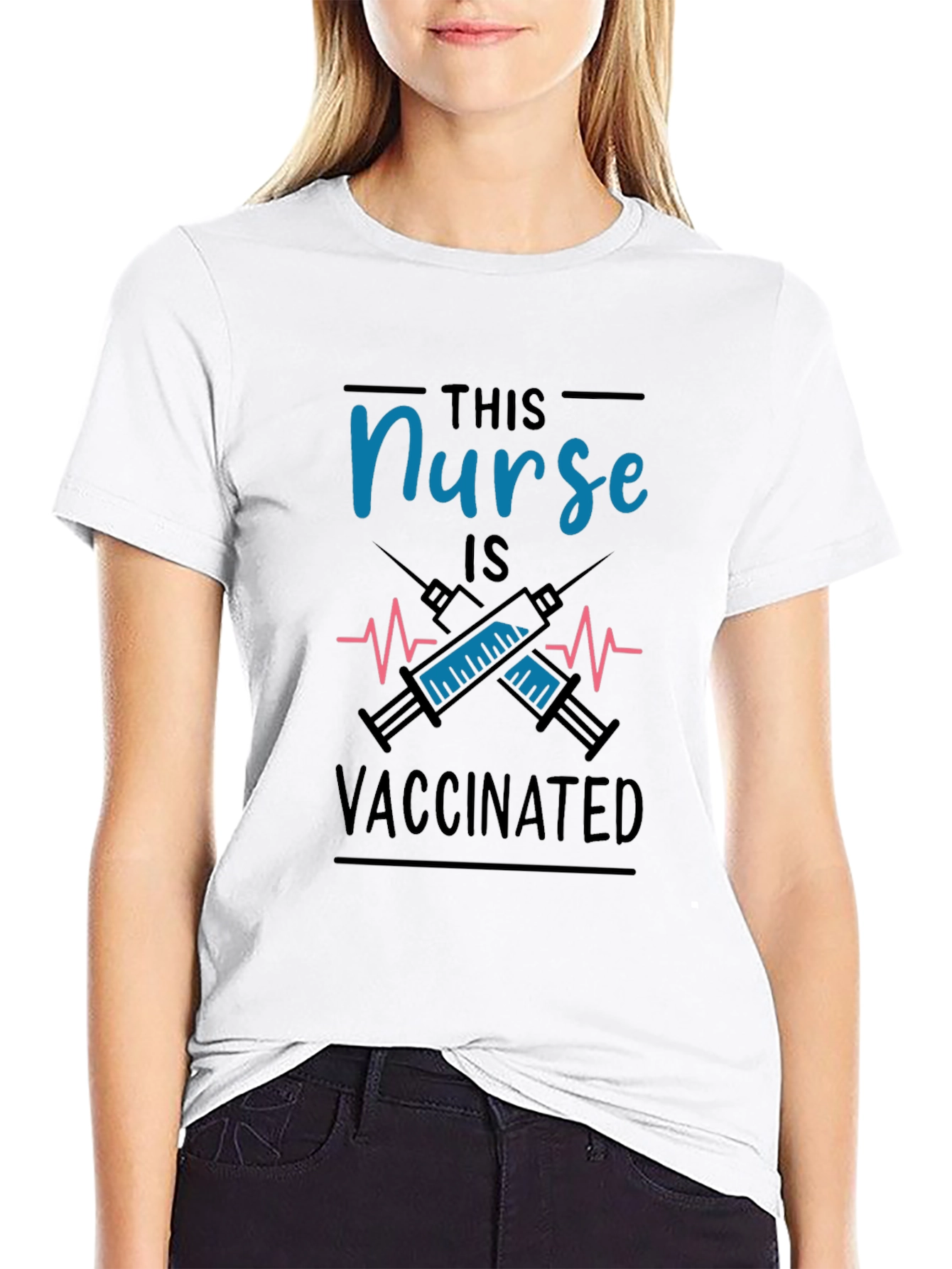 Vaccinated Nurse T-Shirt - Black