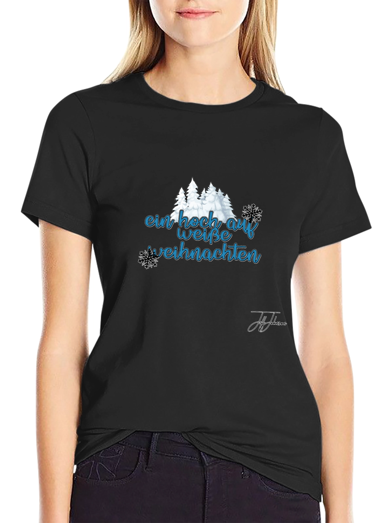 Festive Ein Hoch Auf Weisse Weihnachten Black T-Shirt