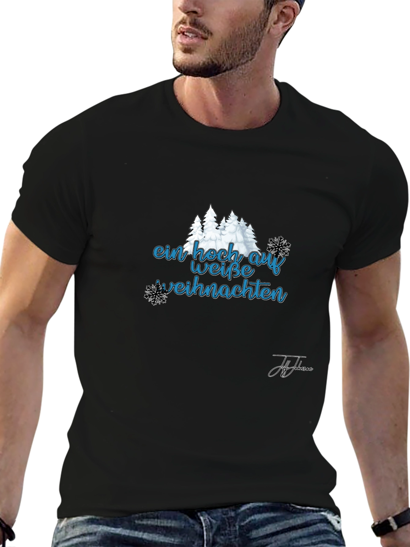 Festive Ein Hoch Auf Weisse Weihnachten Black T-Shirt