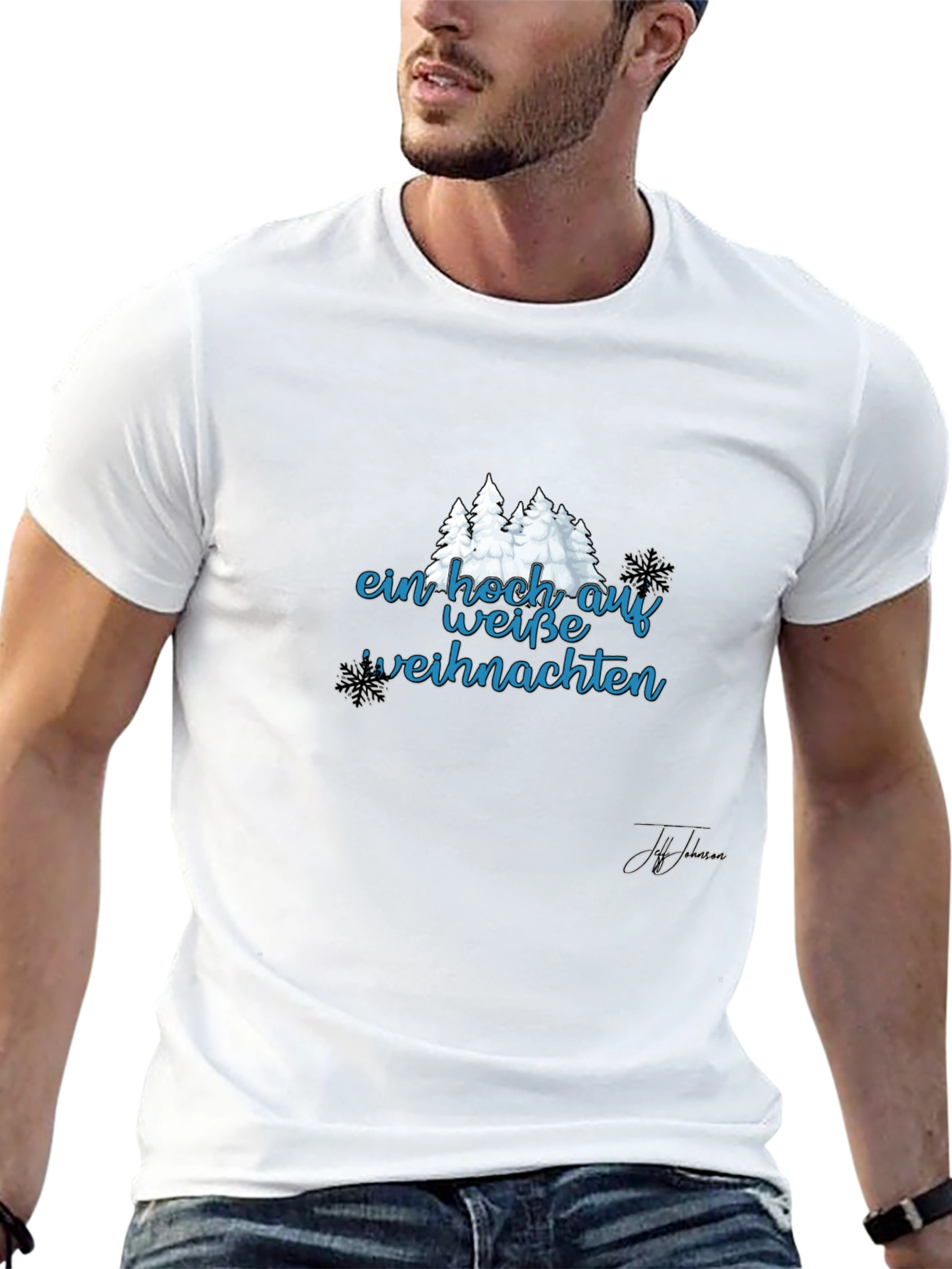 Festive Ein Hoch Auf Weisse Weihnachten Black T-Shirt
