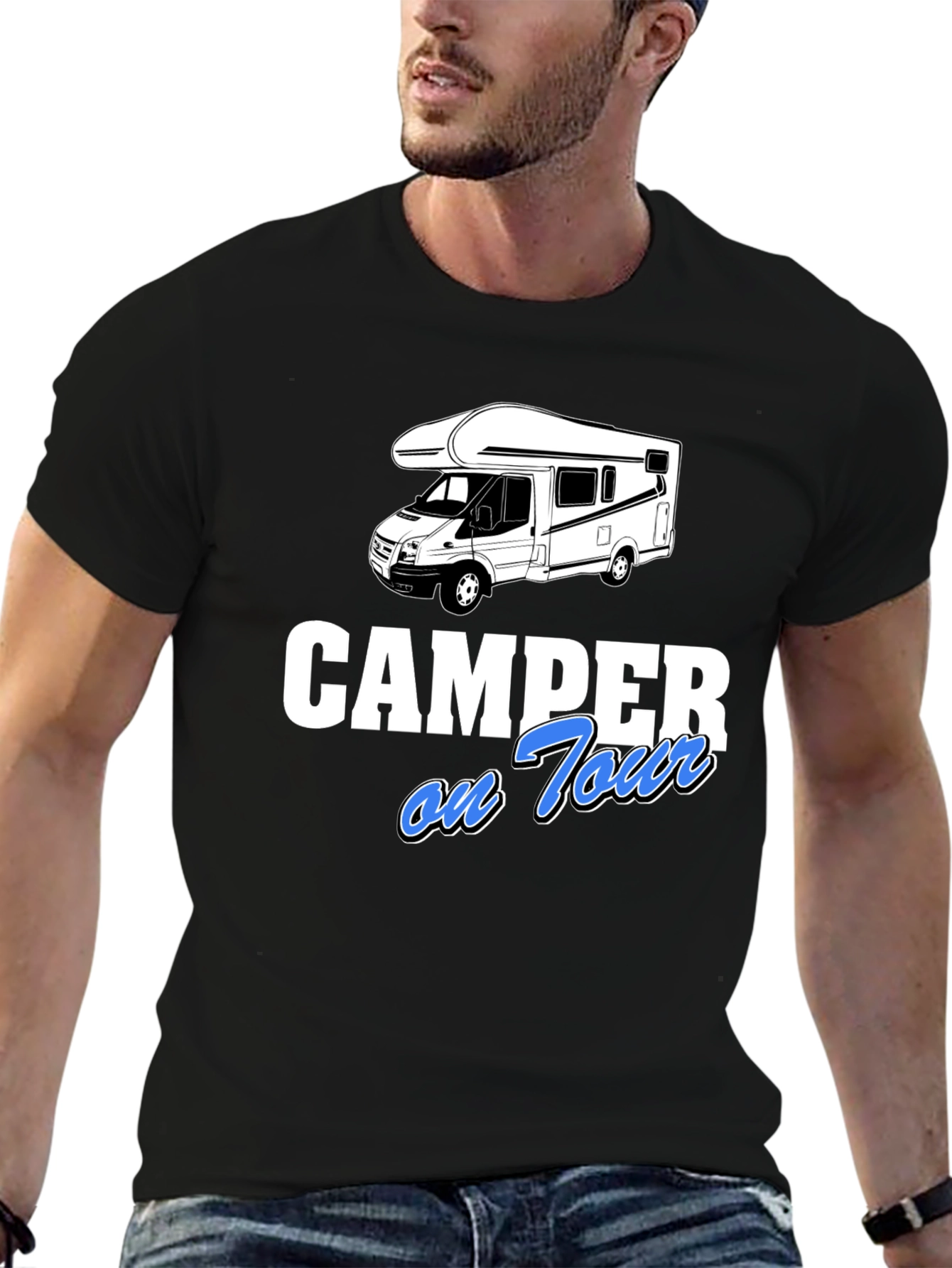 Camper on Tour Graphic T-Shirt - Black