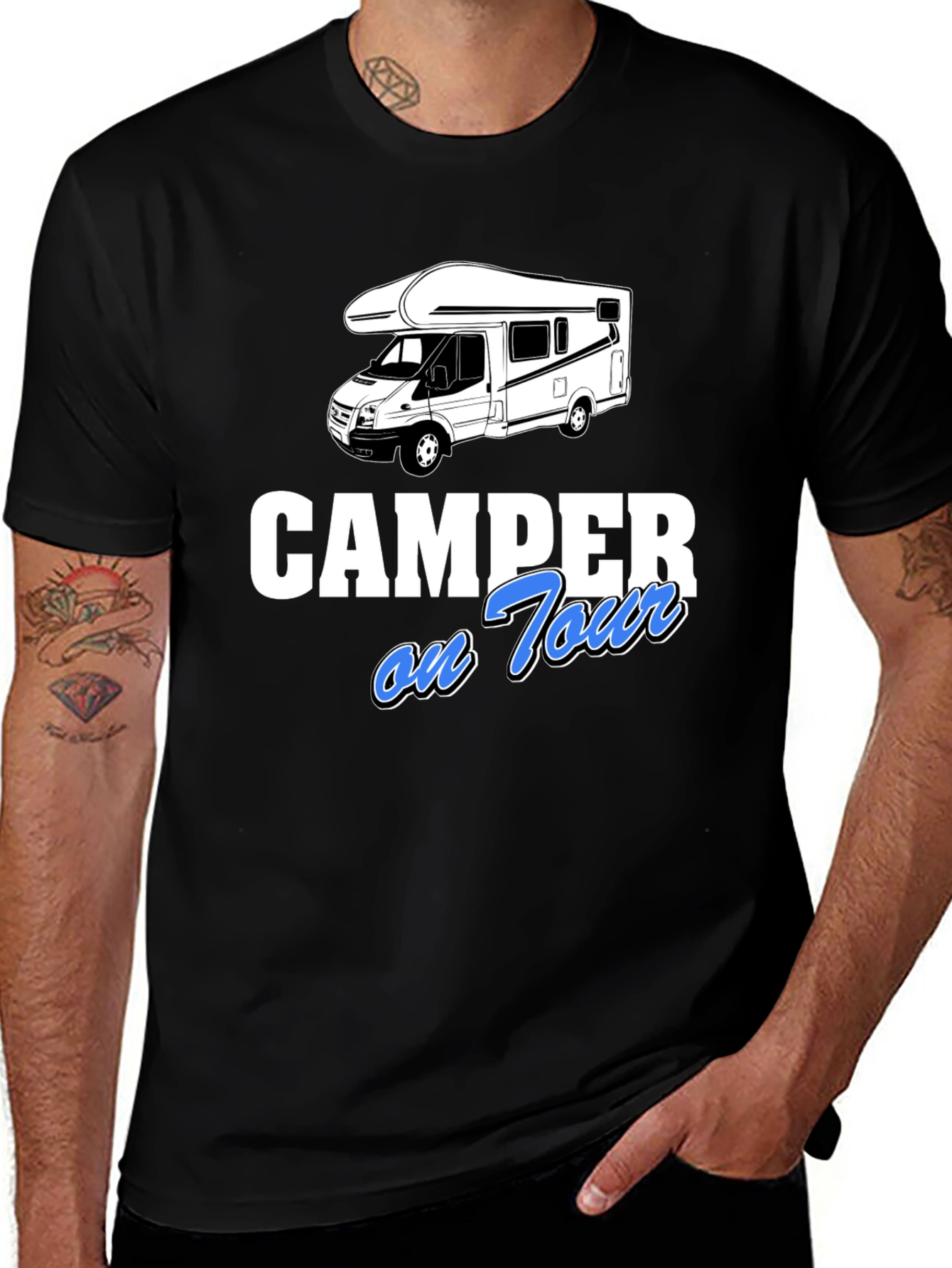 Camper on Tour Graphic T-Shirt - Black