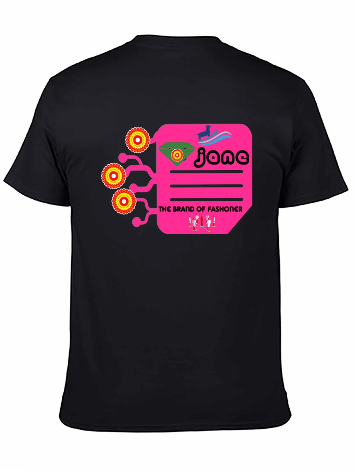 Funky Graphic Print Black T-Shirt