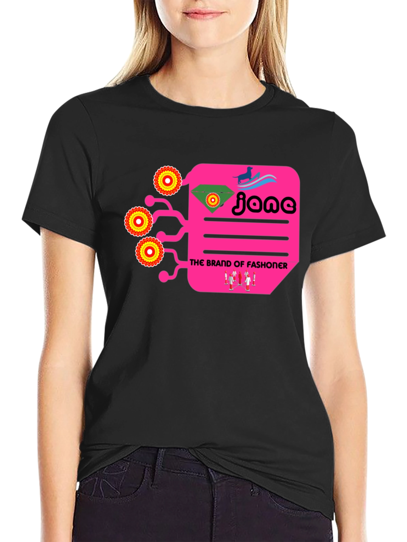 Funky Graphic Print Black T-Shirt