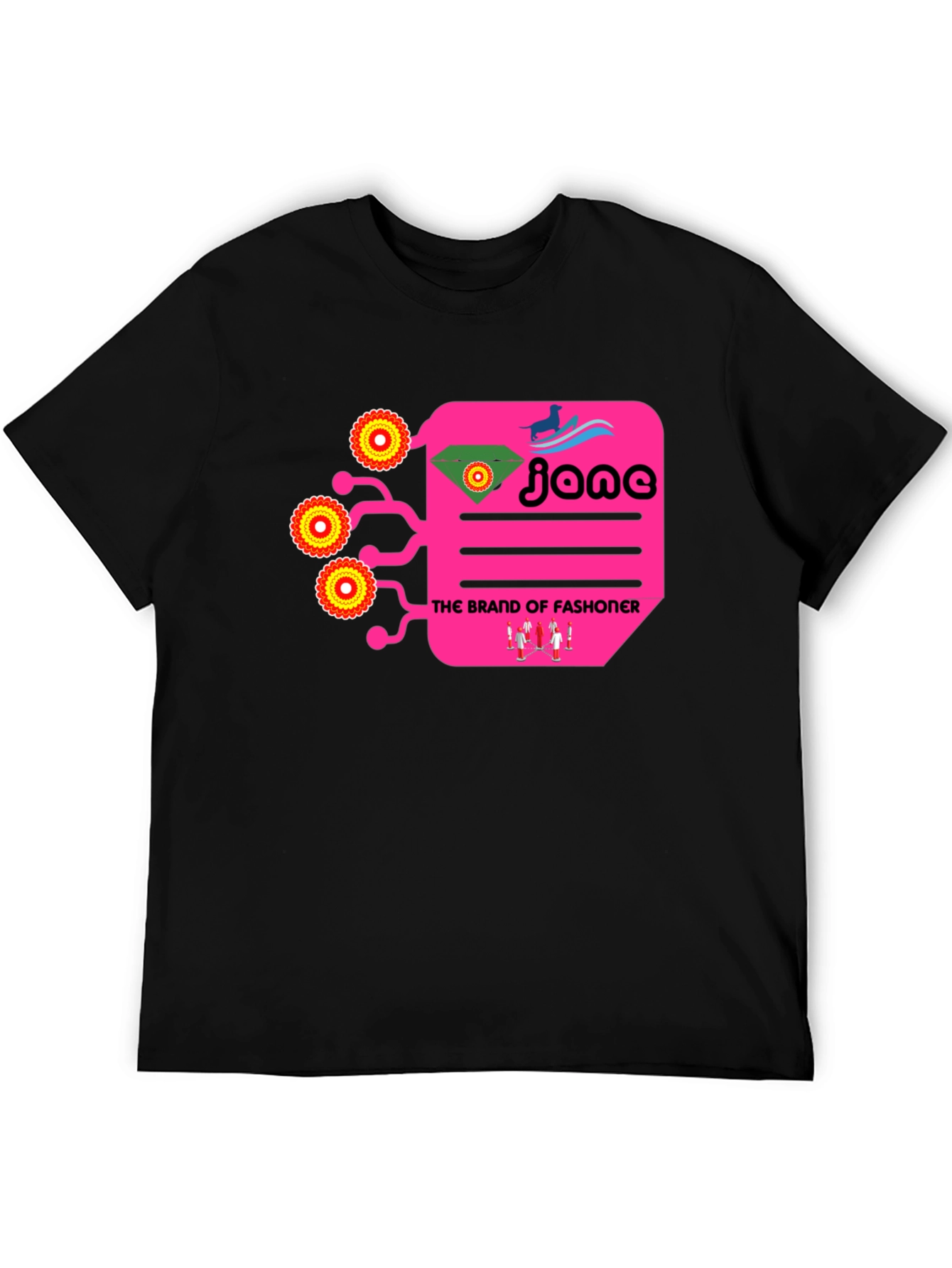 Funky Graphic Print Black T-Shirt