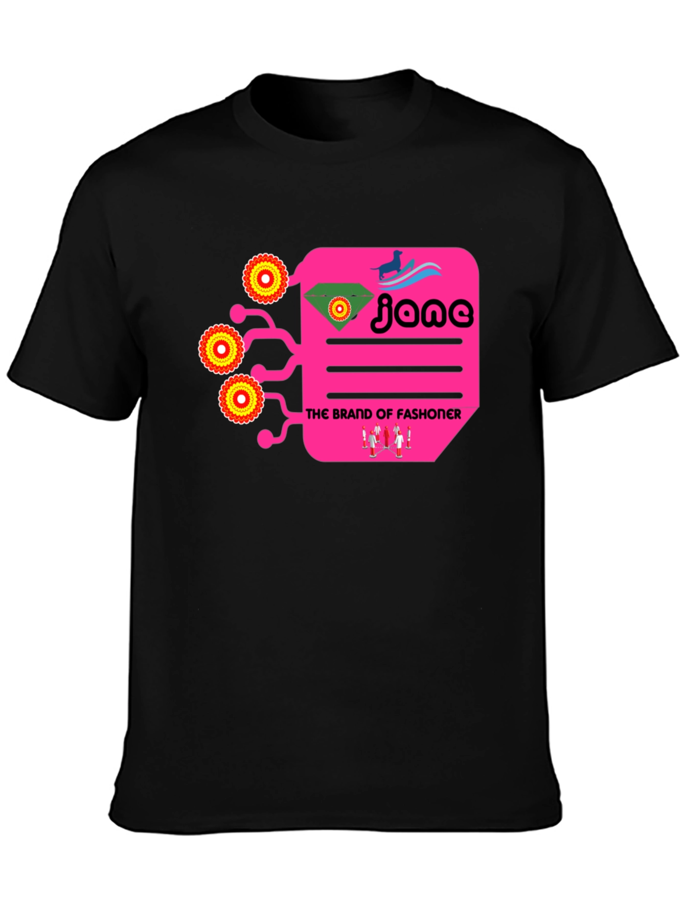 Funky Graphic Print Black T-Shirt
