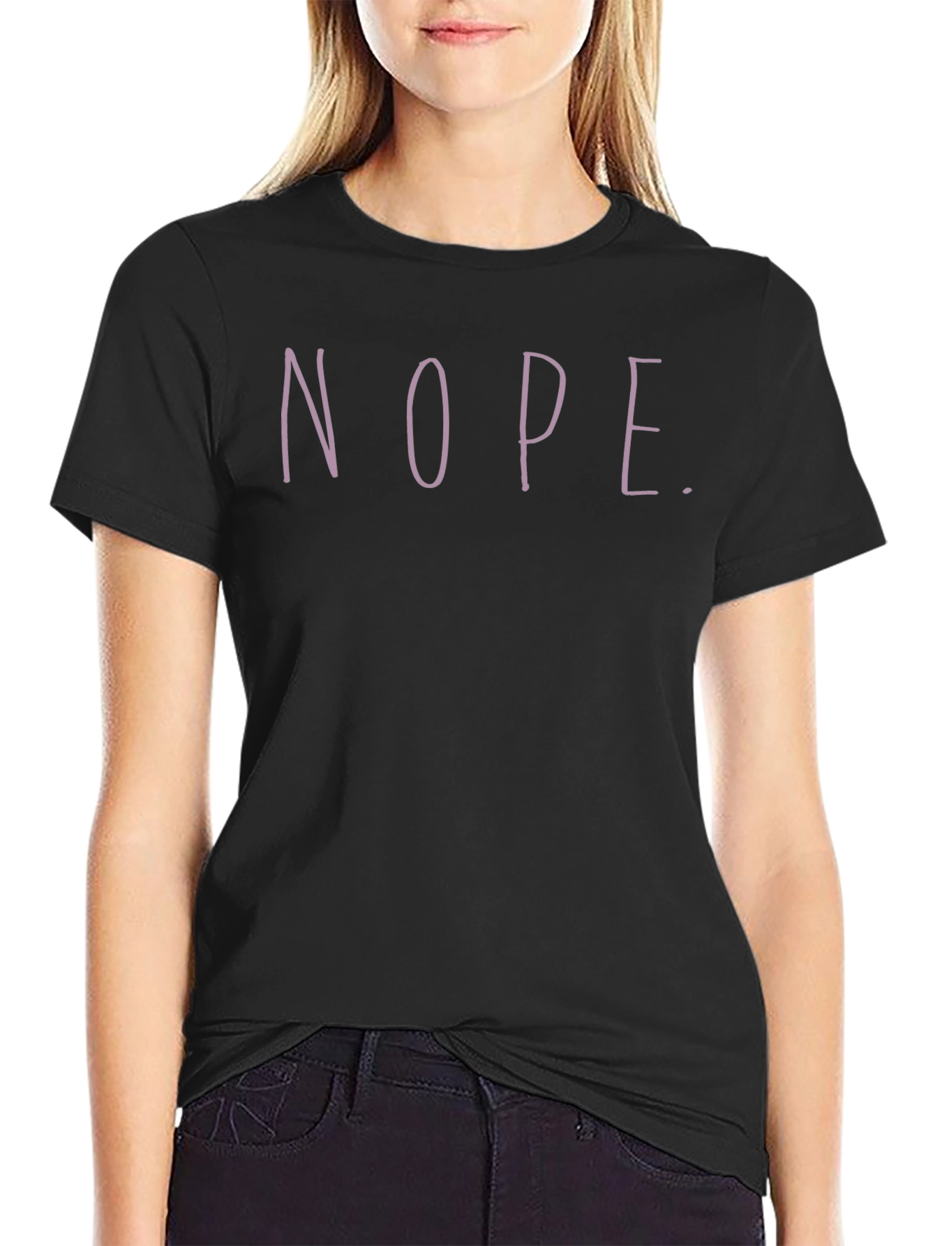 Nope Graphic Tee - Black Cotton T-Shirt