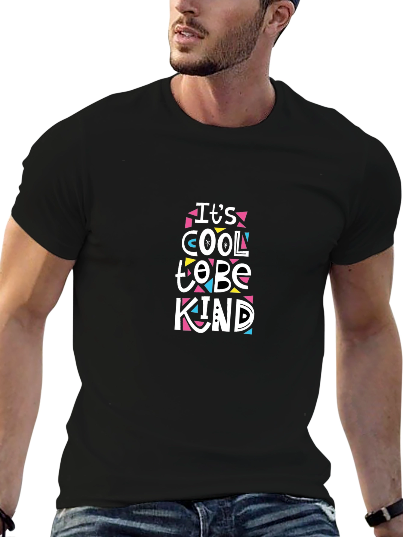 Cool to Be Kind Graphic Print Black T-Shirt