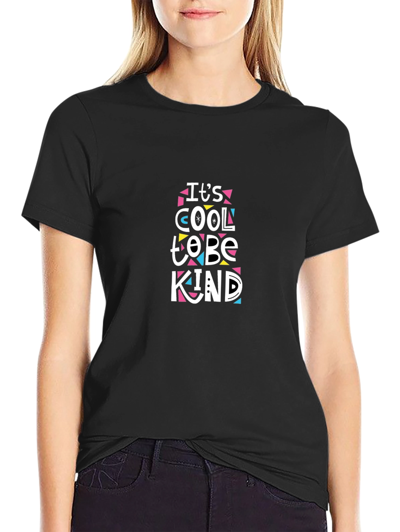 Cool to Be Kind Graphic Print Black T-Shirt