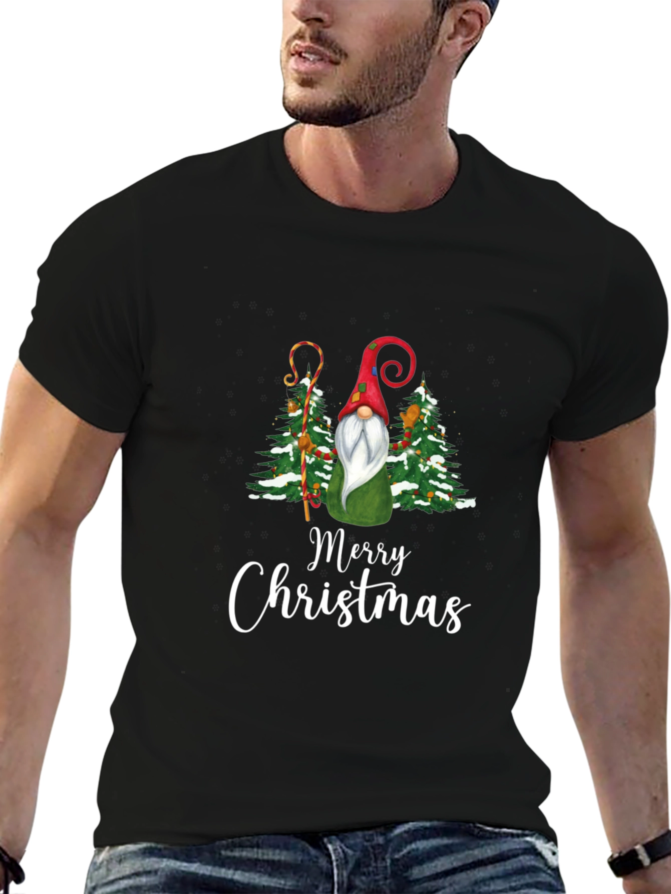 Merry Christmas Gnome Graphic Tee - Holiday T-Shirt