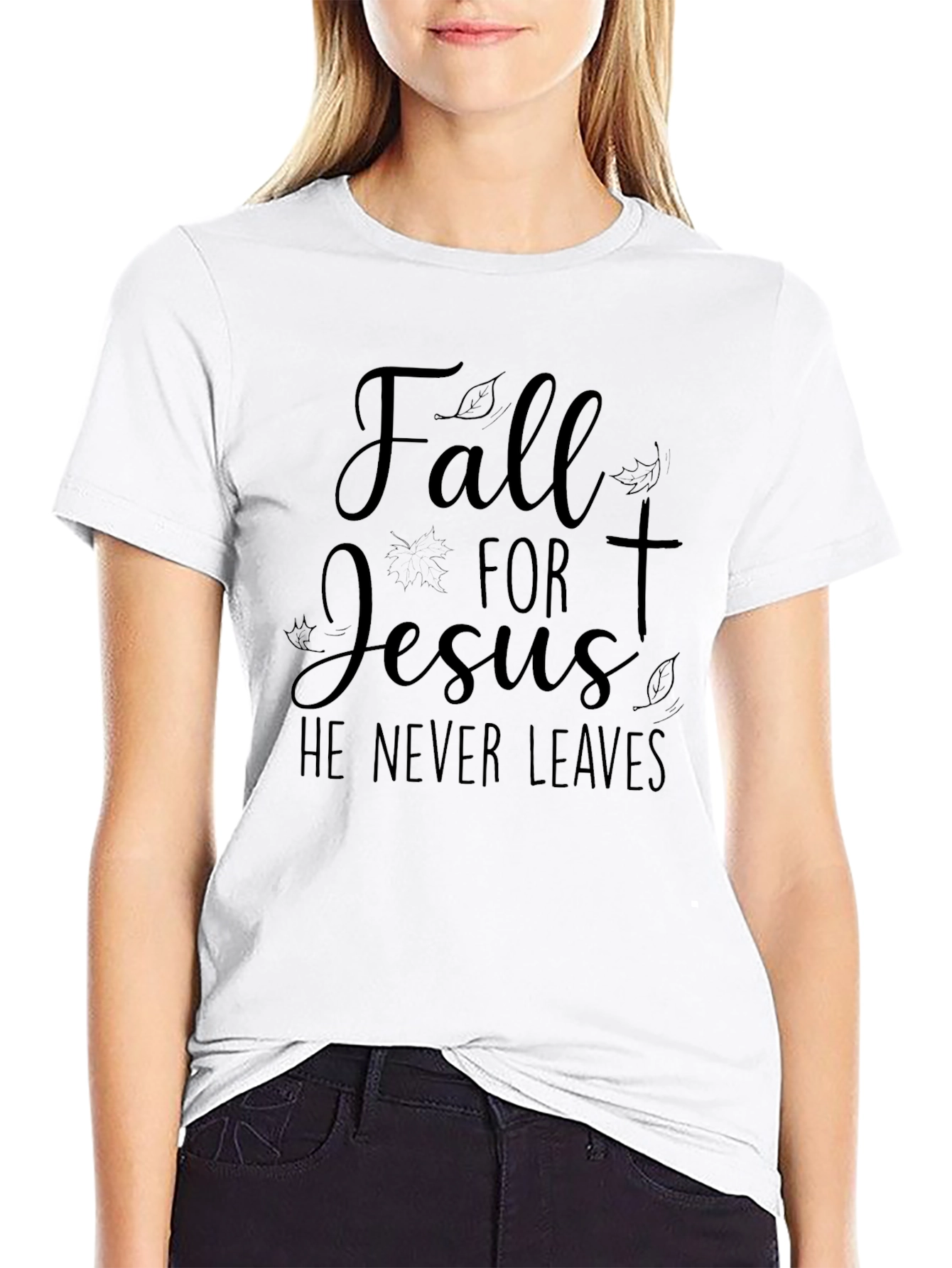 Fall for Jesus Black Graphic Tee